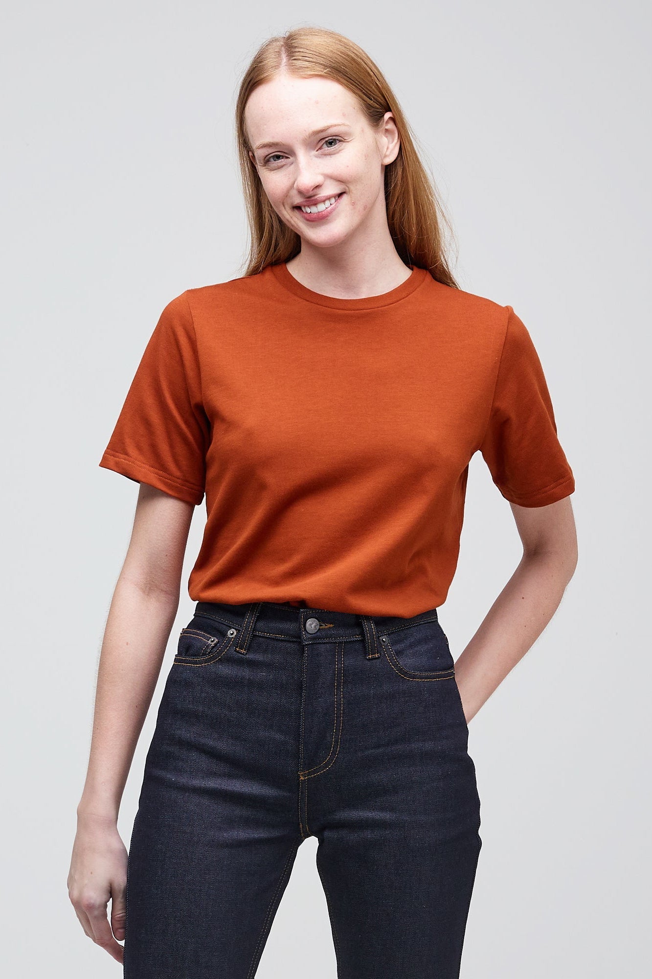 Women's Short Sleeve T-Shirt - Soft Cotton Casual Tee in Cinnamon Color | Perfect for Everyday Wear, Summer Outfits & Layering