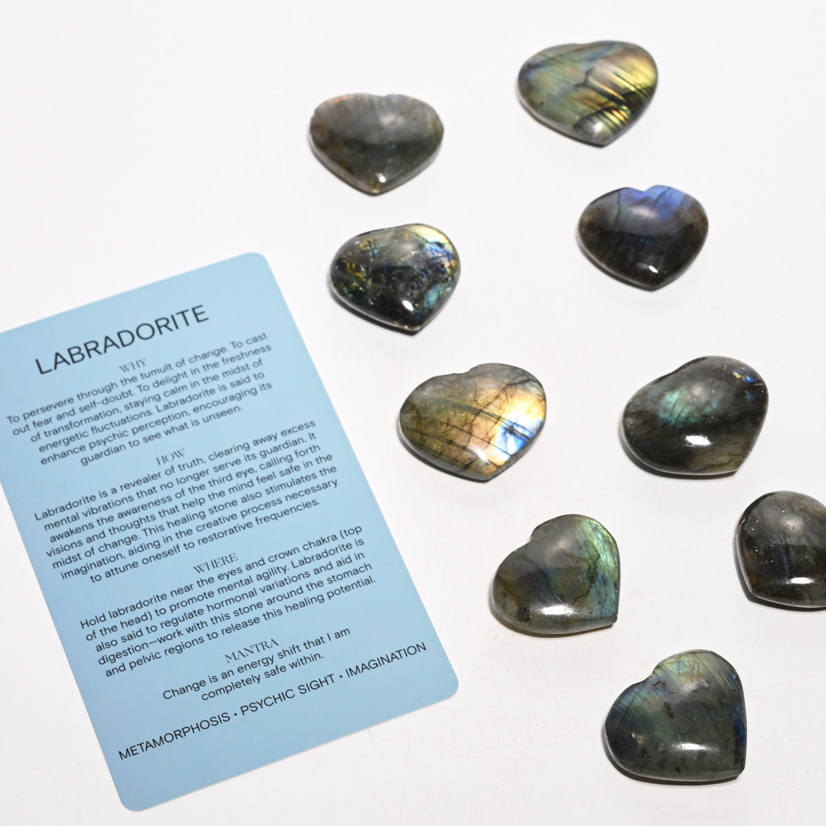 Natural Labradorite Heart Pendant - Enhances Intuition & Inspiration | Healing Crystal Jewelry for Meditation, Energy Work & Spiritual Gifts