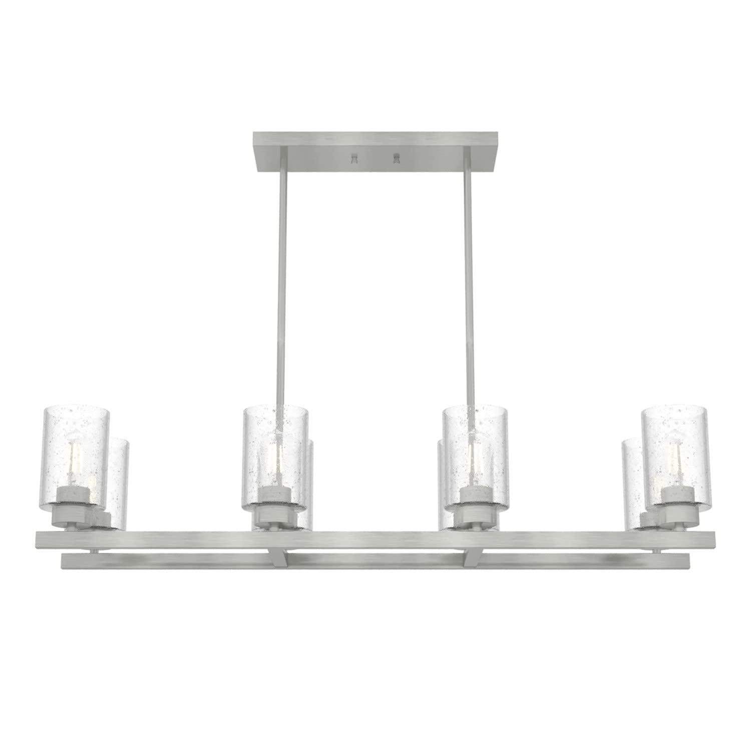 Hunter Fan Company 19159 Hartland Linear Chandelier - Brushed Nickel Finish, Modern Ceiling Light Fixture for Dining Room, Living Room, or Bedroom