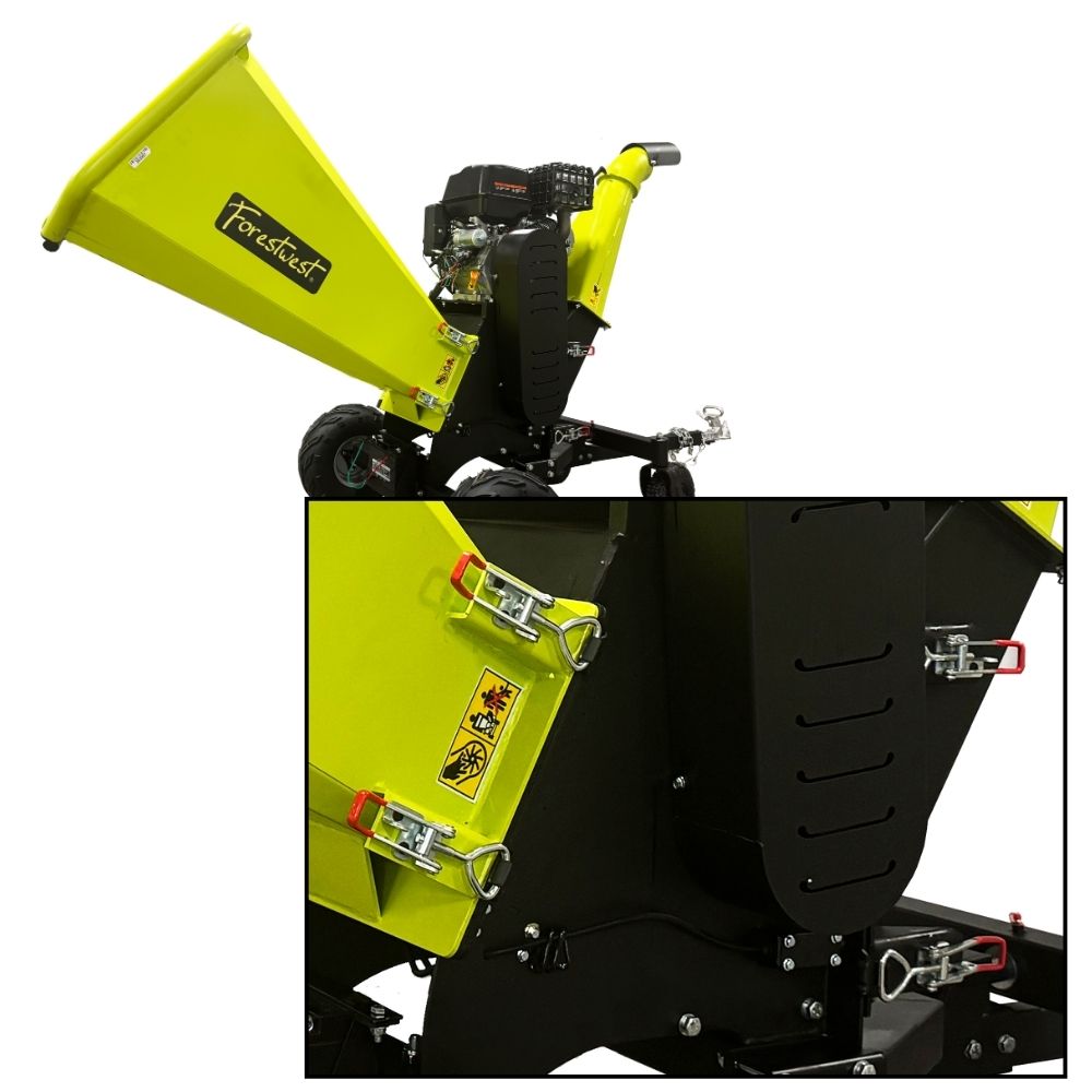 Forestwest 150mm Wood Chipper Shredder - 20HP Petrol Engine with Electric Start (Model BM11062) - Perfect for Garden Waste, Landscaping, and Yard Maintenance