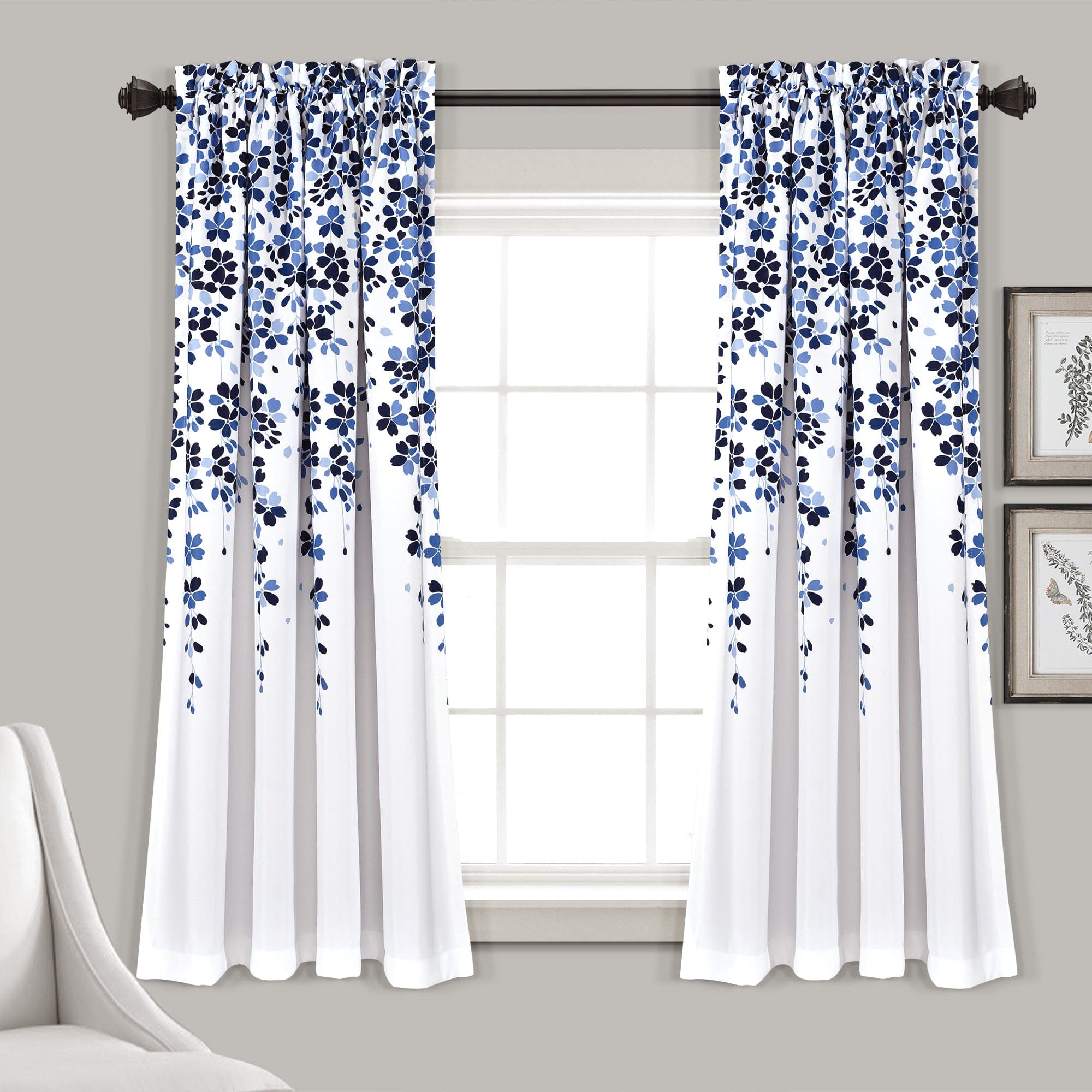 Elegant Weeping Flower Light Filtering Window Curtain Set - Soft Sheer Drapes for Living Room & Bedroom - Perfect for Privacy & Sun Protection