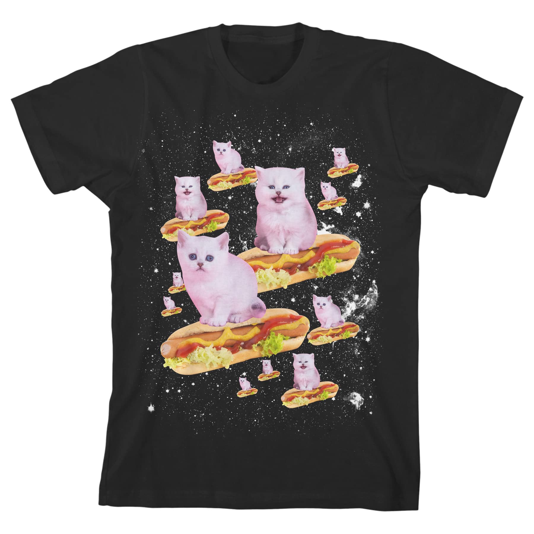 Funny Hot Dog Kitty T-Shirt for Women & Men - Cute Cat in Hot Dog Costume Graphic Tee - Perfect for Casual Wear, Cat Lovers & Meme Fans