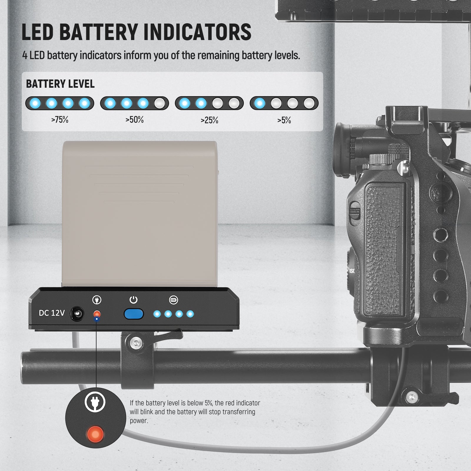 NEEWER PS004E NP-F Battery Adapter Plate with NP-FZ100 Dummy Battery - Power Your Sony Camera for Extended Shooting | Perfect for Photography, Videography & Live Streaming
