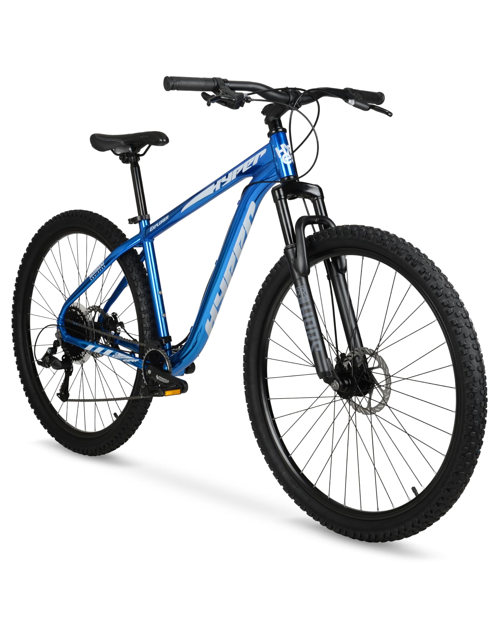 **29 Inch Hyper Mountain Bike for Men & Women - Lightweight Aluminum Hardtail Frame, Shimano 9-Speed Shifters - Perfect for Trail Riding & Outdoor Adventures (Blue)**