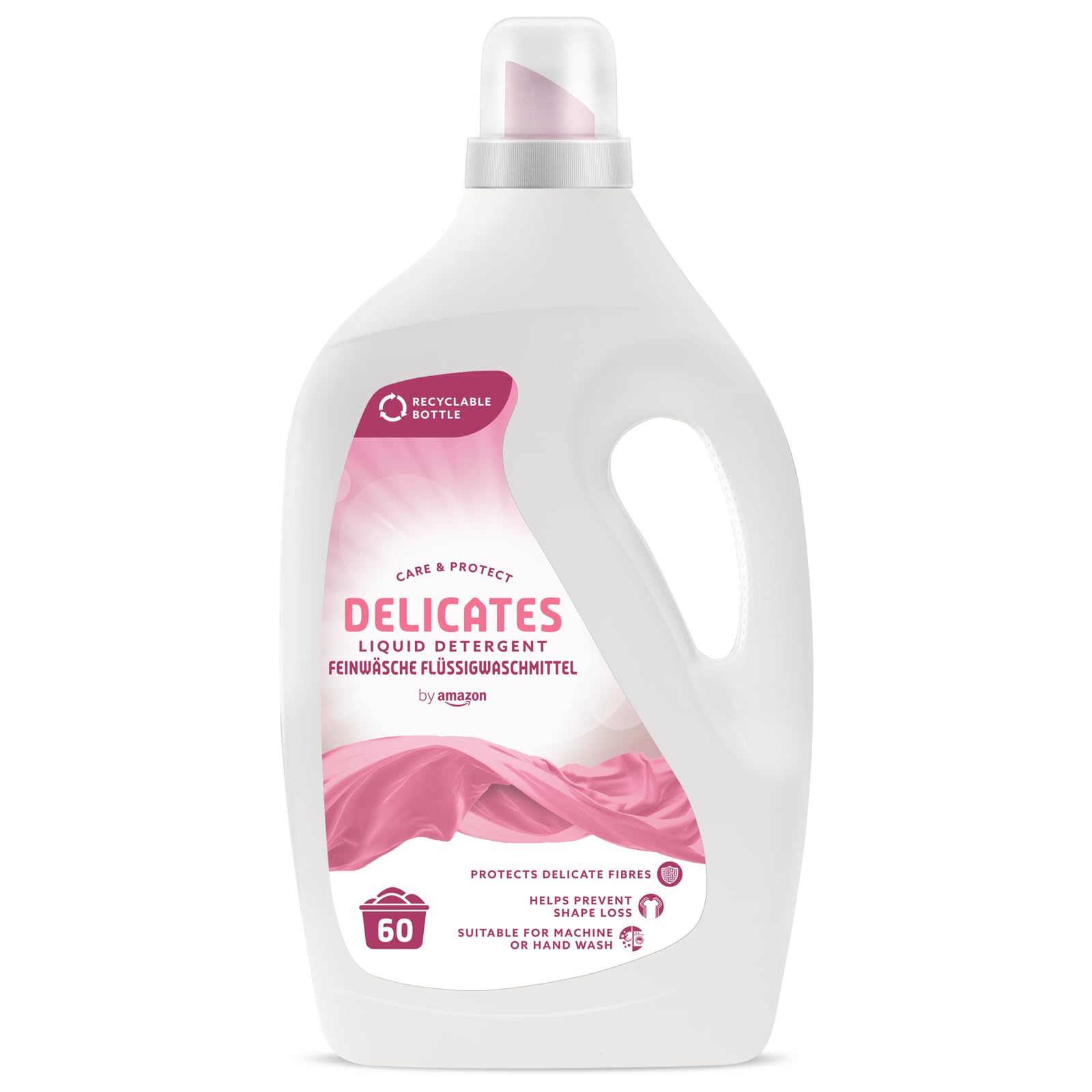 Amazon Liquid Laundry Detergent for Delicates - Gentle Wash Formula (60 Loads) | Perfect for Silk, Lace & Baby Clothes