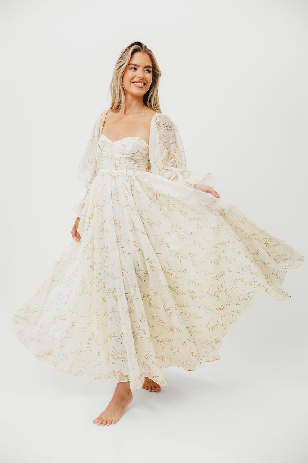 Ryder Grace Maxi Dress in Cream - Elegant Long Flowy Summer Dress for Women, Perfect for Beach, Wedding & Vacation | Lightweight & Comfortable