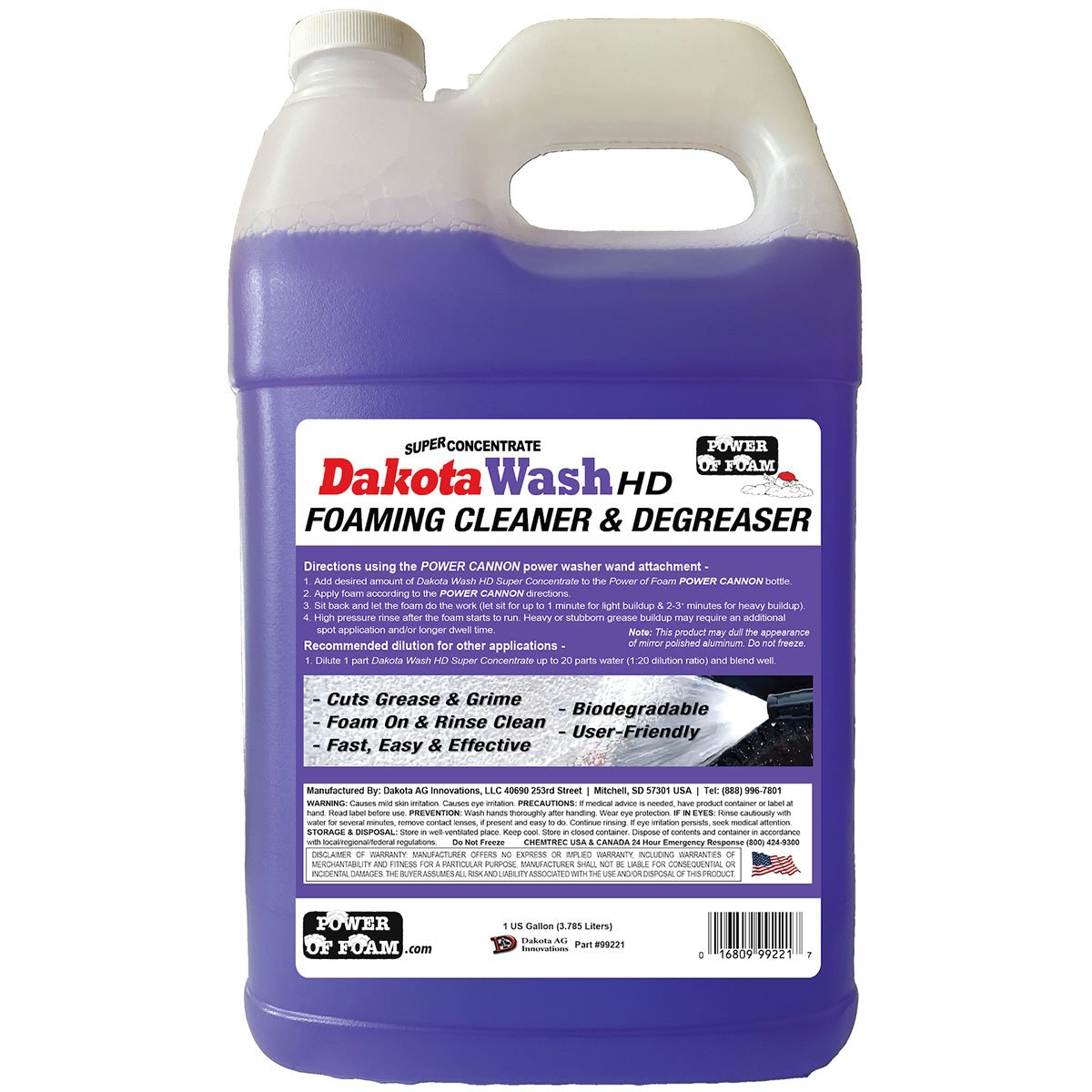 Dakota Wash HD Super Concentrate - Heavy Duty Cleaner for Farm Equipment, Vehicles & Industrial Use | High-Performance Degreaser & Detergent for Tough Stains | Ideal for Agriculture, Construction & Fleet Maintenance