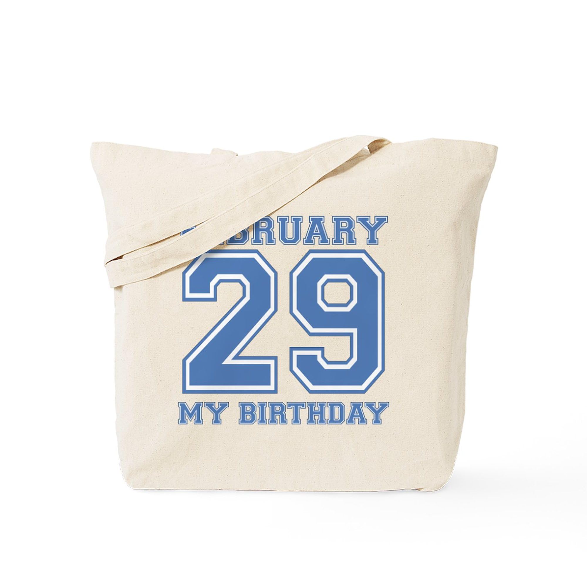 February 29 Birthday Tote Bag - Natural Canvas Reusable Shopping Bag for Leap Year Celebrations, Grocery Trips & Beach Outings
