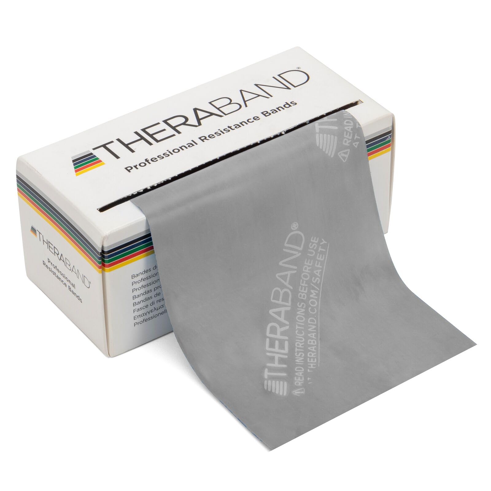 THERABAND Professional Latex Resistance Bands - 6 Yard Roll for Strength Training, Physical Therapy & Home Workouts (Silver, Super Heavy, Level 7) - Perfect for Upper/Lower Body Exercises, Pilates & Rehab