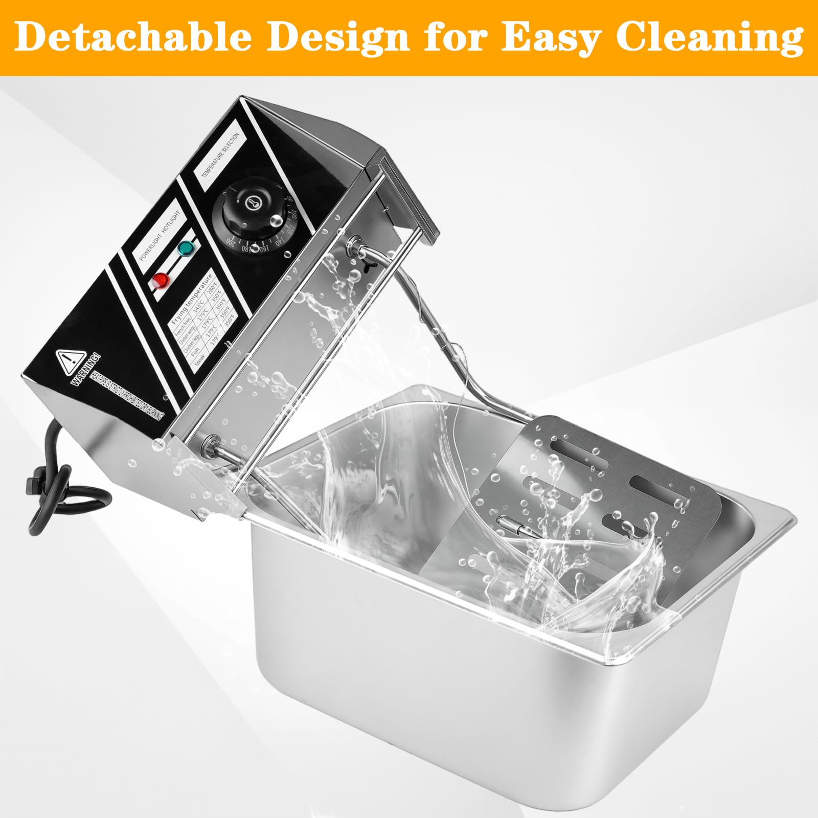 5000W Commercial Deep Fryer with 2 Baskets - 12L Electric Dual Tank Deep Fryer, Heavy Duty Stainless Steel Countertop Deep Fryer for Restaurants, Food Trucks & Home Kitchens