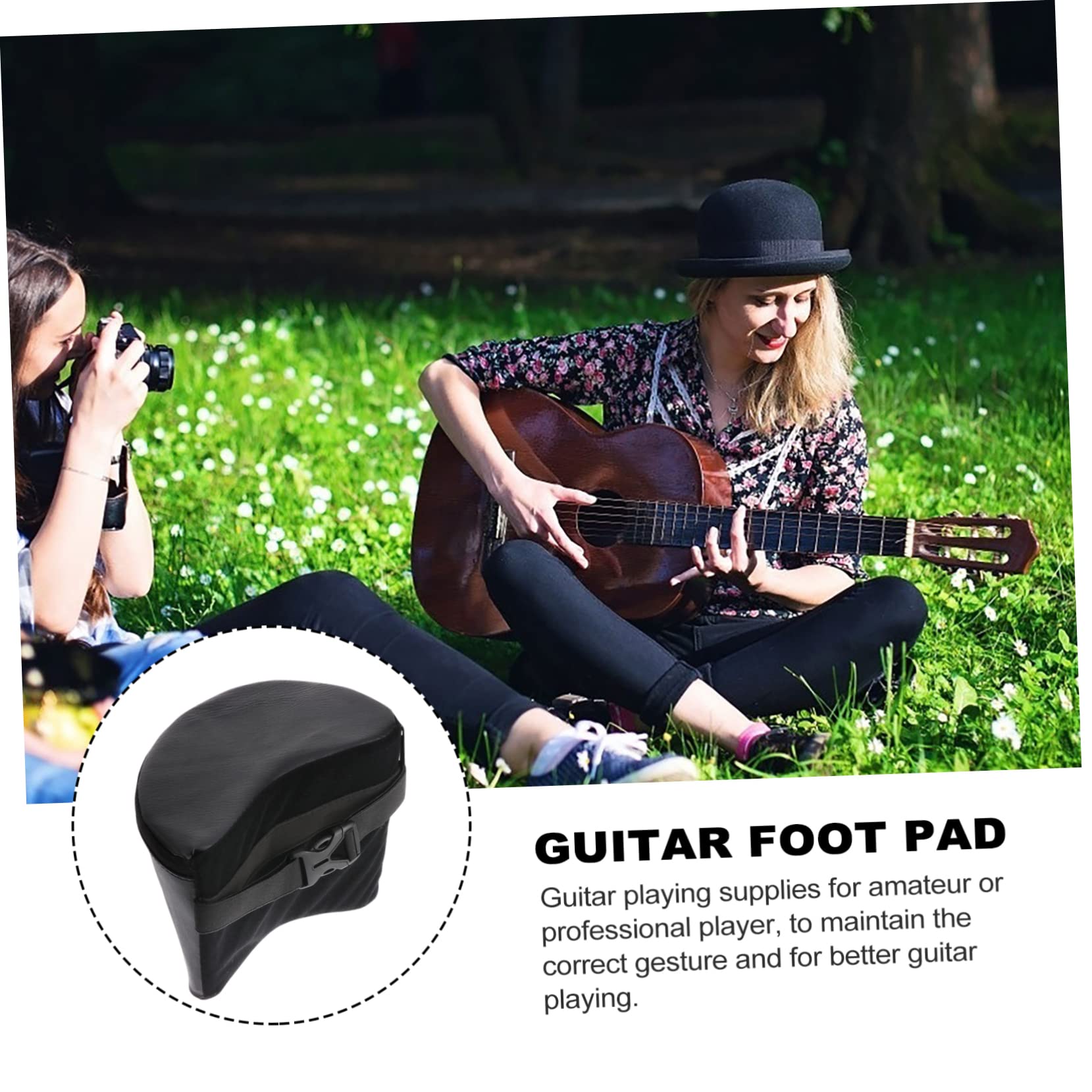 **ERGONOMIC Guitar Foot Rest with Anti-Slip Pad - Adjustable Elastic Band Footstool for Comfortable Guitar Playing | Perfect for Acoustic, Classical & Electric Guitarists at Home or Studio**