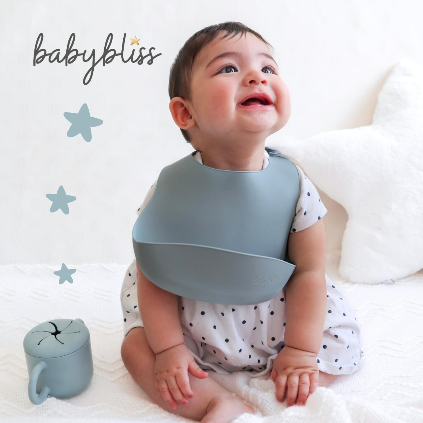 Baby Bliss 2-Pack No Spill Silicone Snack Cups for Toddlers | BPA-Free Travel Essentials | Sage/Dusty Teal | Perfect for On-the-Go Snacking, Daycare & Road Trips