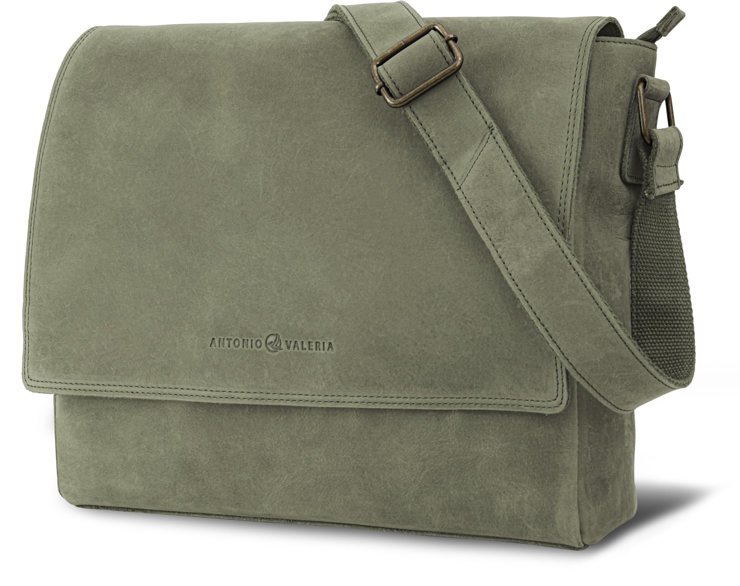Premium Genuine Leather Messenger Bag for Men - Antonio Valeria Robert Business & Travel Laptop Bag - Stylish Work Briefcase for Office, Commuting & Daily Use