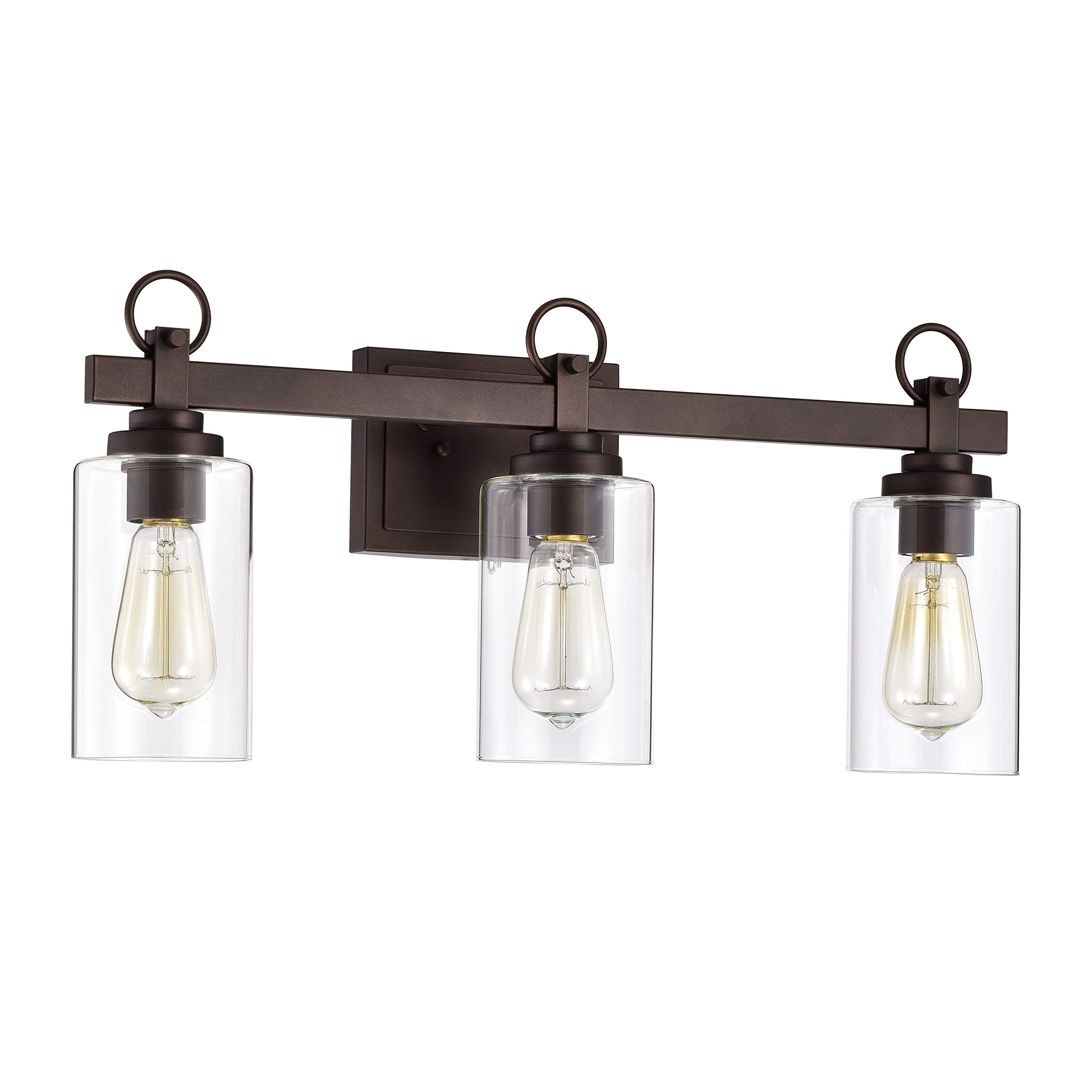 3-Light Oil Rubbed Bronze Bathroom Vanity Light Fixture - 23 Inch Wide Transitional Style (2S105-RB23BL3) - Perfect for Modern Bathrooms, Powder Rooms & Master Suites
