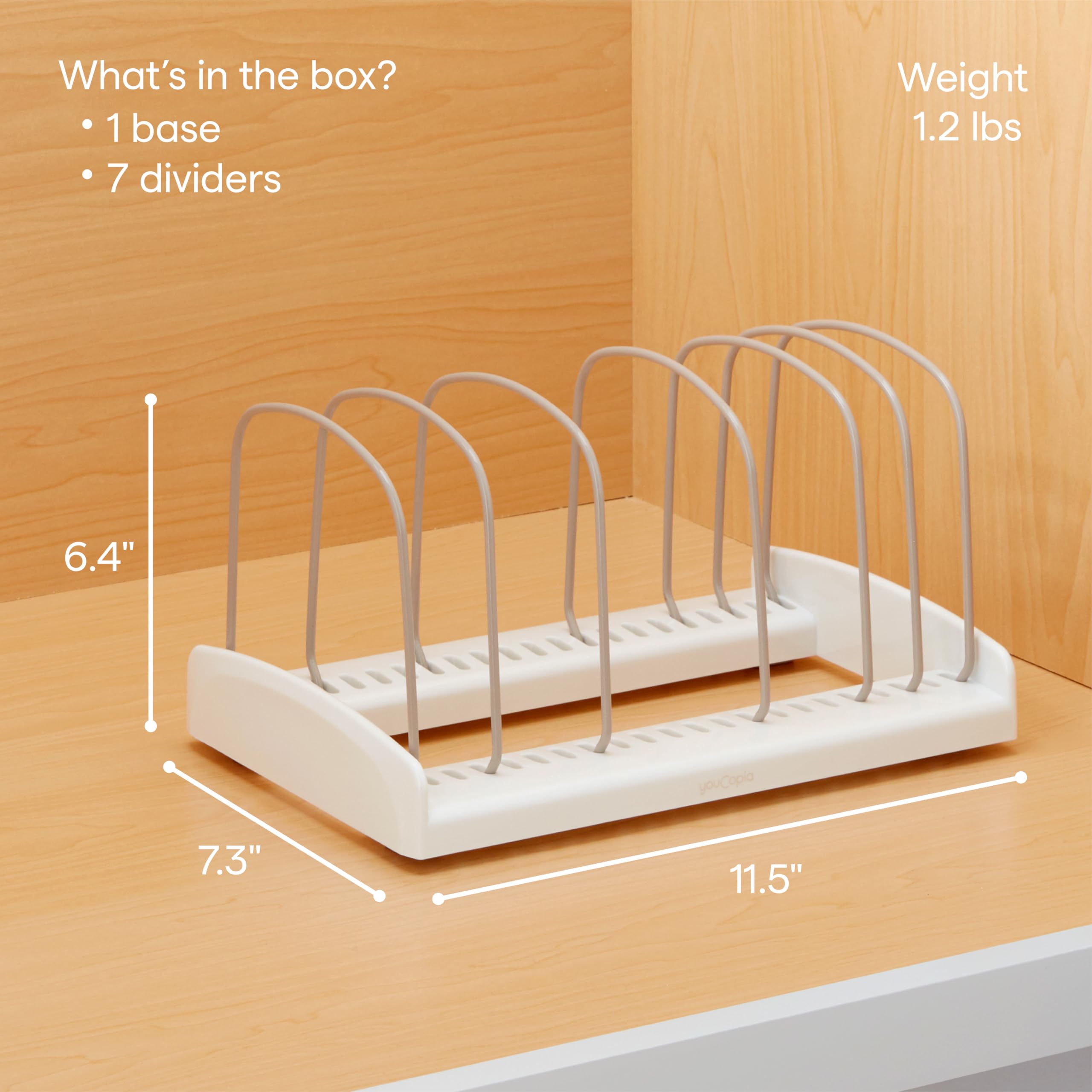 YouCopia StoreMore Adjustable Bakeware Rack - White Kitchen Organizer for Cookie Sheets, Baking Pans & Trays | Space-Saving Cabinet & Pantry Storage Solution for Home Bakers