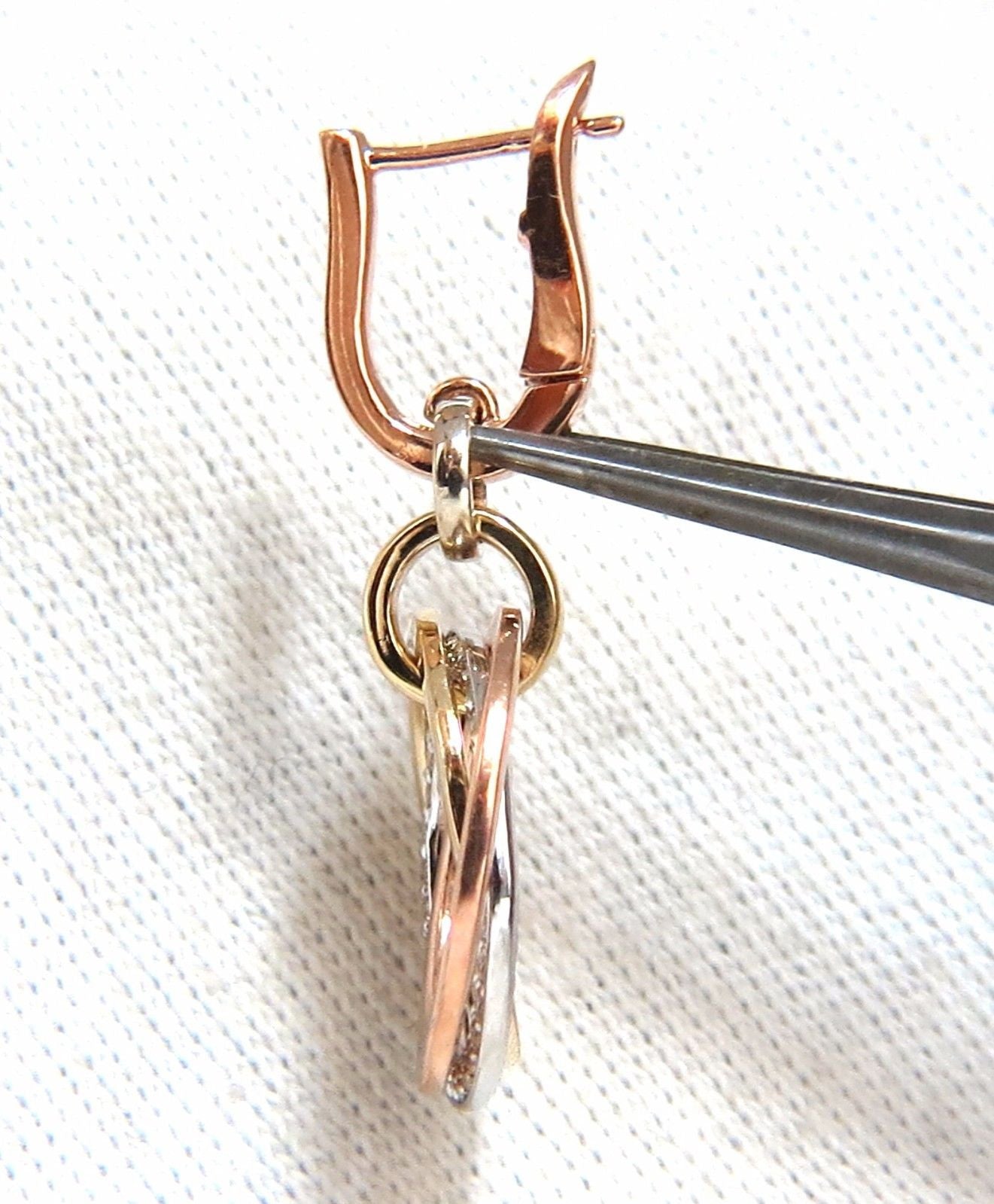 0.50 Carat Natural Diamond Rolling Loop Dangle Earrings in 14K Gold - Elegant & Timeless Jewelry for Parties, Weddings & Special Occasions