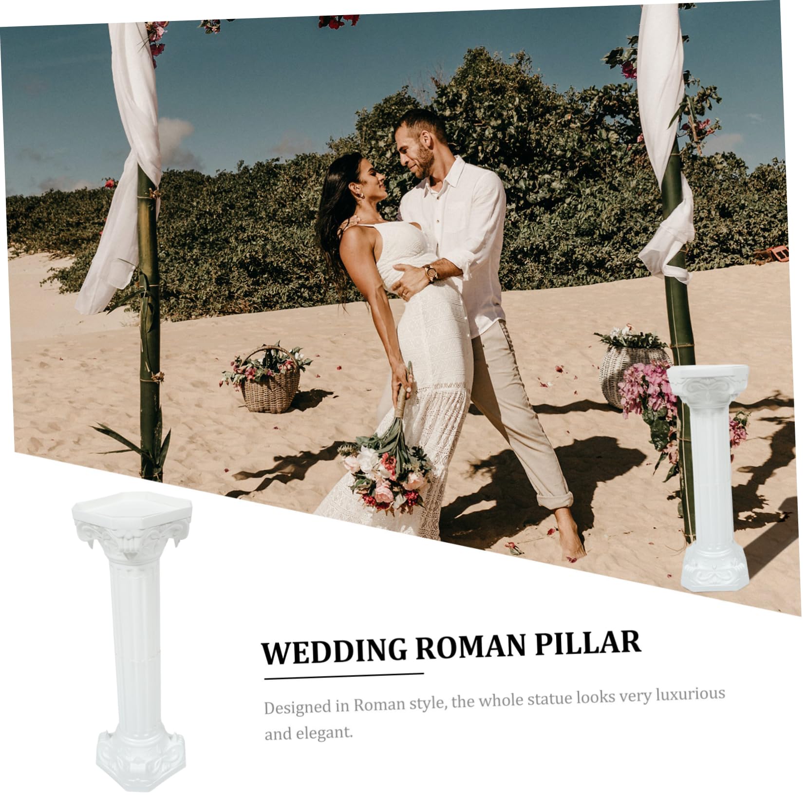 Yardwe Tall Roman Greek Column Plant Stand - Durable Plastic Flower Pot Holder, Wedding Table Decor, Home & Garden Statue for Indoor/Outdoor Decor | Perfect for Living Room, Patio, and Event Centerpieces