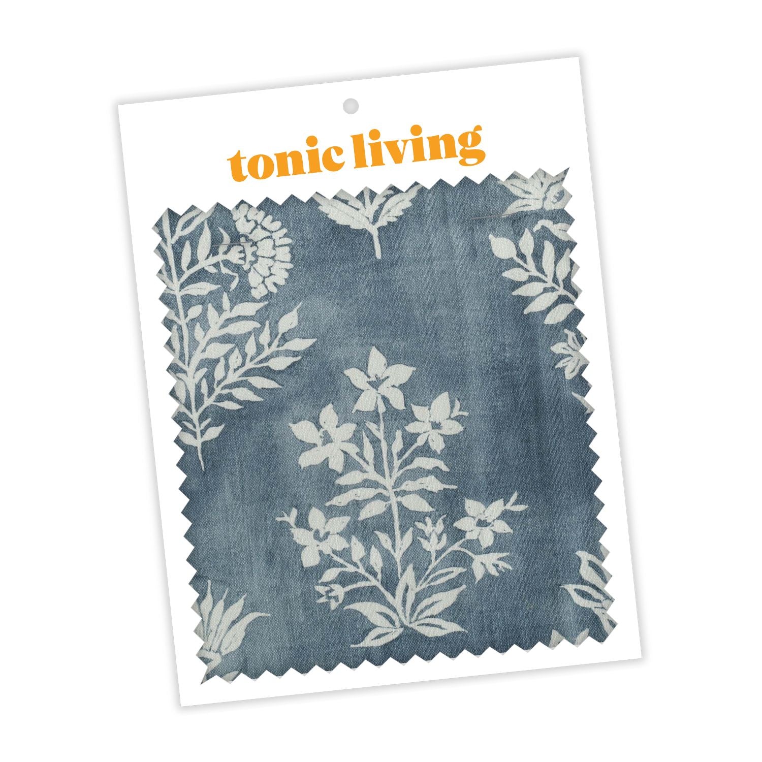 Premium Denim Blue Flora Print Fabric - High-Quality Cotton Material for DIY Sewing, Upholstery & Home Decor Projects - Perfect for Quilting, Dressmaking & Crafting