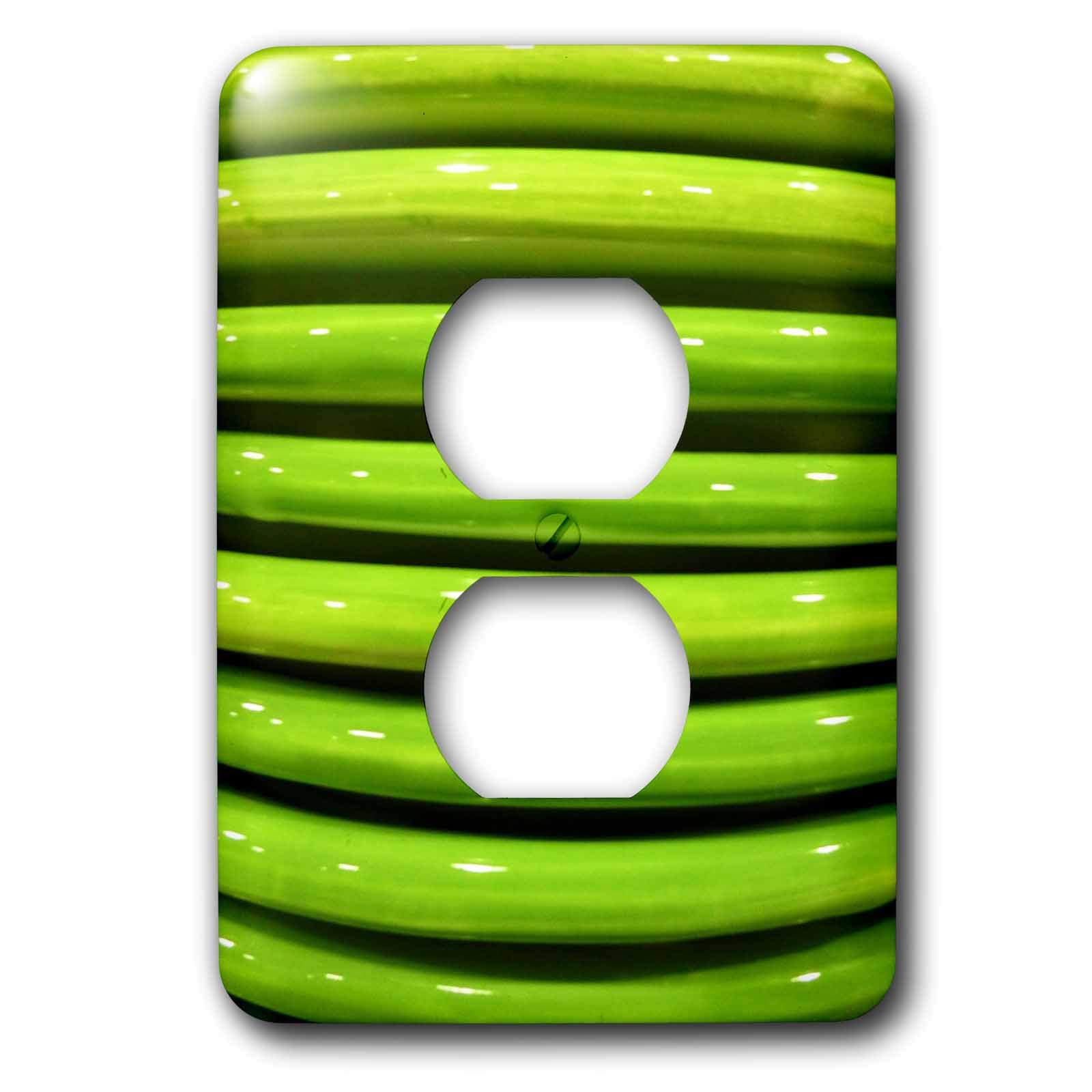 3D Rose Lime Curves 2 Plug Outlet Cover - Decorative Wall Plate for Home & Office - Perfect for Kitchen, Bedroom, Living Room & Nursery Decor