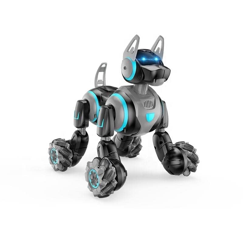 YUKAYUGA 2.4G Smart RC Stunt Robot Dog Toy with Remote Control, Inductive Function, LED Lights & Sound Effects | USB Rechargeable | Multicolor | Perfect for Kids' Birthday Gifts & STEM Learning Toys