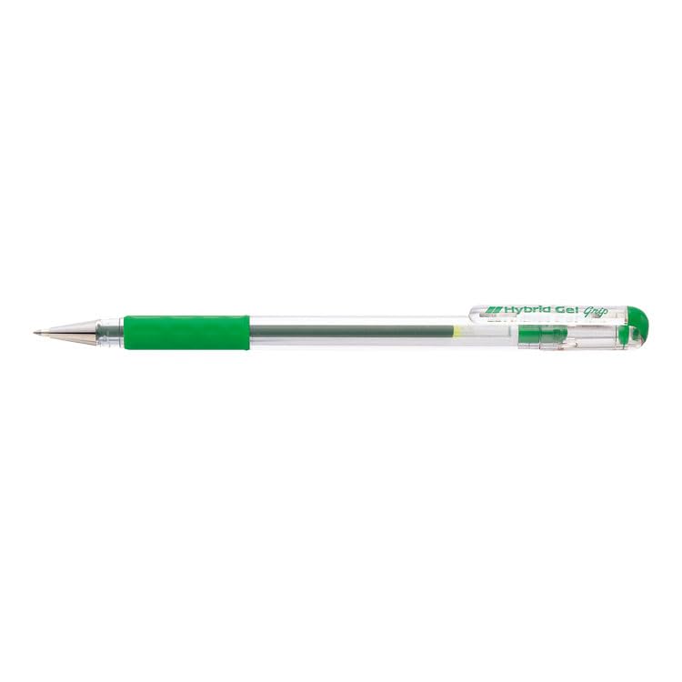 Pentel 0.6mm Hybrid Gel Pen with Comfort Grip - Vivid Green Ink for Smooth Writing - Ideal for Office, School & Art Projects