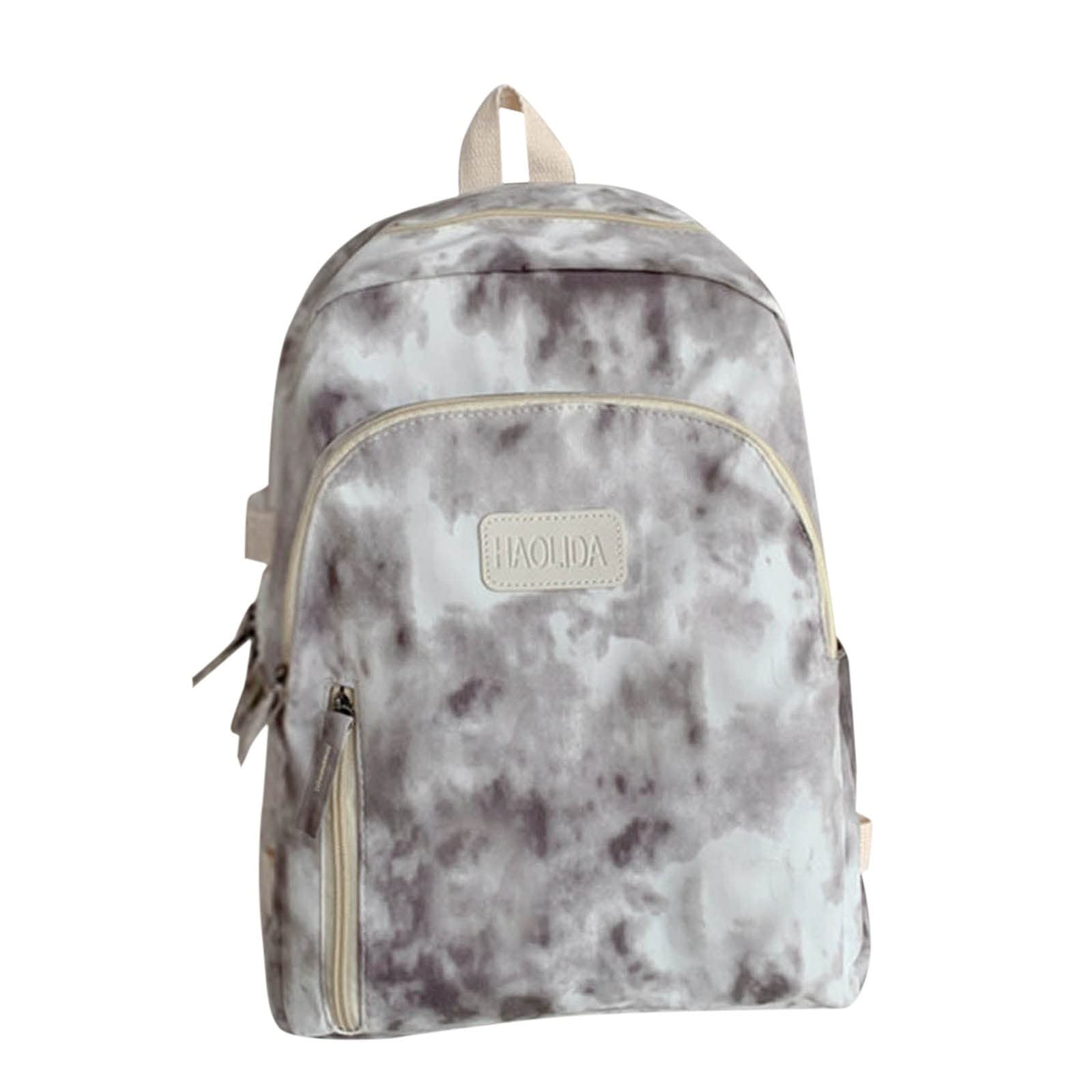 **Trendy Tie-Dye Backpack for Men & Women - Lightweight Durable School Backpack for Students, College Campus, Outdoor Travel & Hiking (Grey, One Size)**
