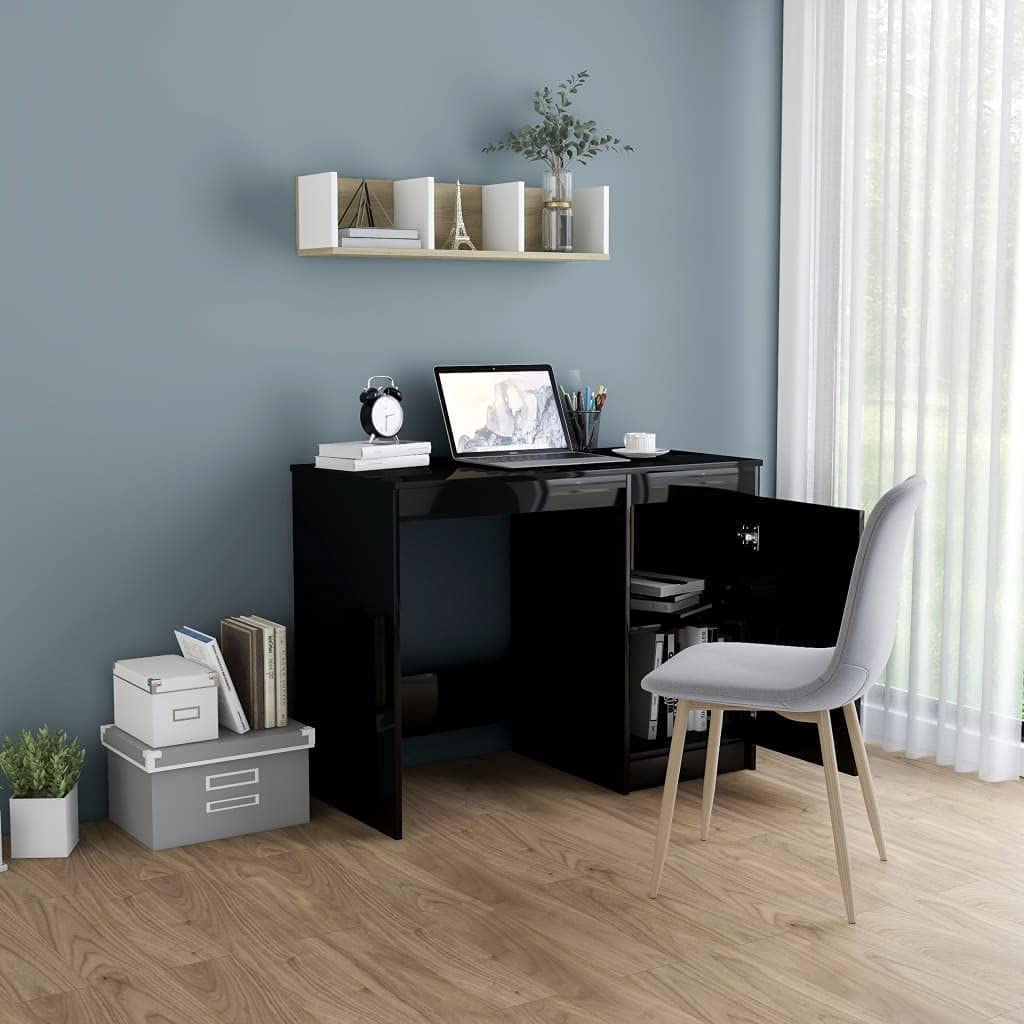 Modern Home Office Desk with Storage - 39.4