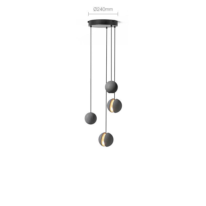 Moon Concrete Pendant Light - Modern Industrial Ceiling Lighting Fixture for Dining Room, Kitchen, Bedroom & Living Room Decor