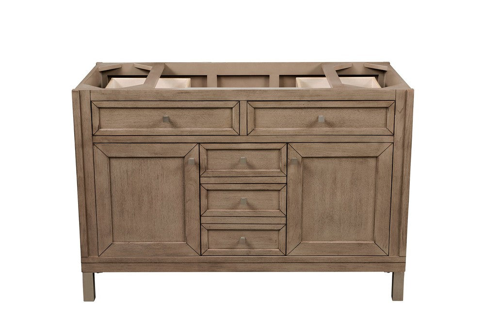 James Martin Vanities Chicago Collection 48 Inch Single Bathroom Vanity in Whitewashed Walnut - Cabinet Only for Modern Home Bathroom Remodel