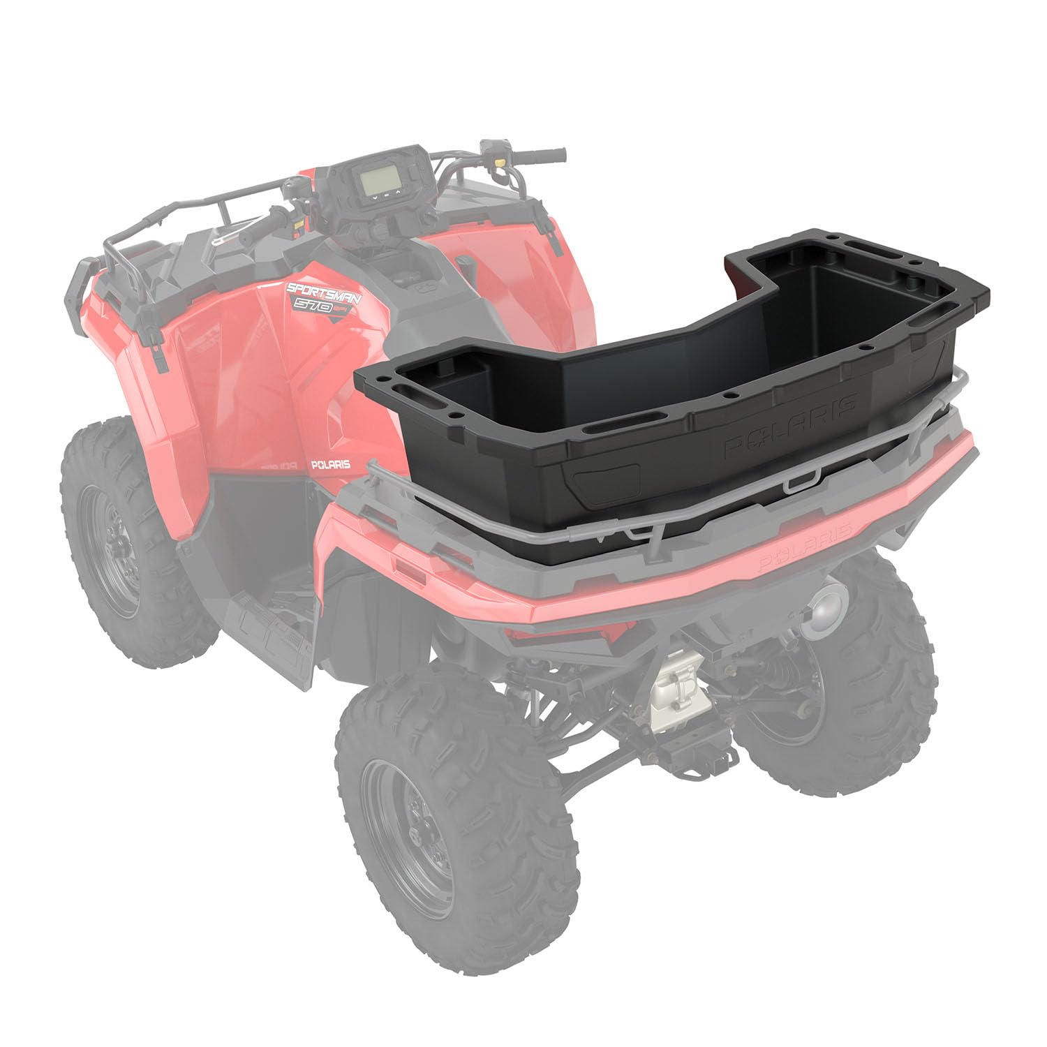 Polaris Lock & Ride Rear Open Cargo Storage Box for Sportsman ATV - OEM Part 2890877 | Durable Utility Box for Hunting, Camping & Off-Road Adventures
