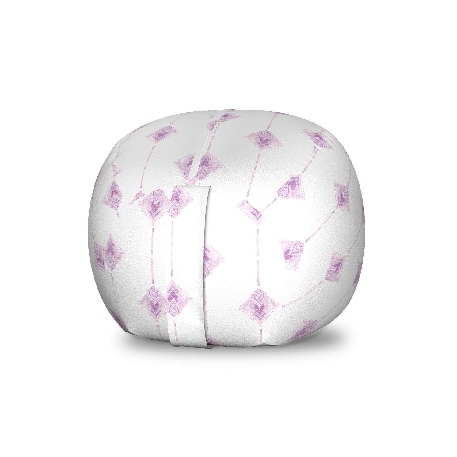 Ambesonne Bohemian Storage Toy Bag Chair - Traditional Inspired Oriental Design, Washable Stuffed Animal Organizer, Small Size in Pale Purple & Mauve - Perfect for Kids' Room, Nursery, or Playroom Organization