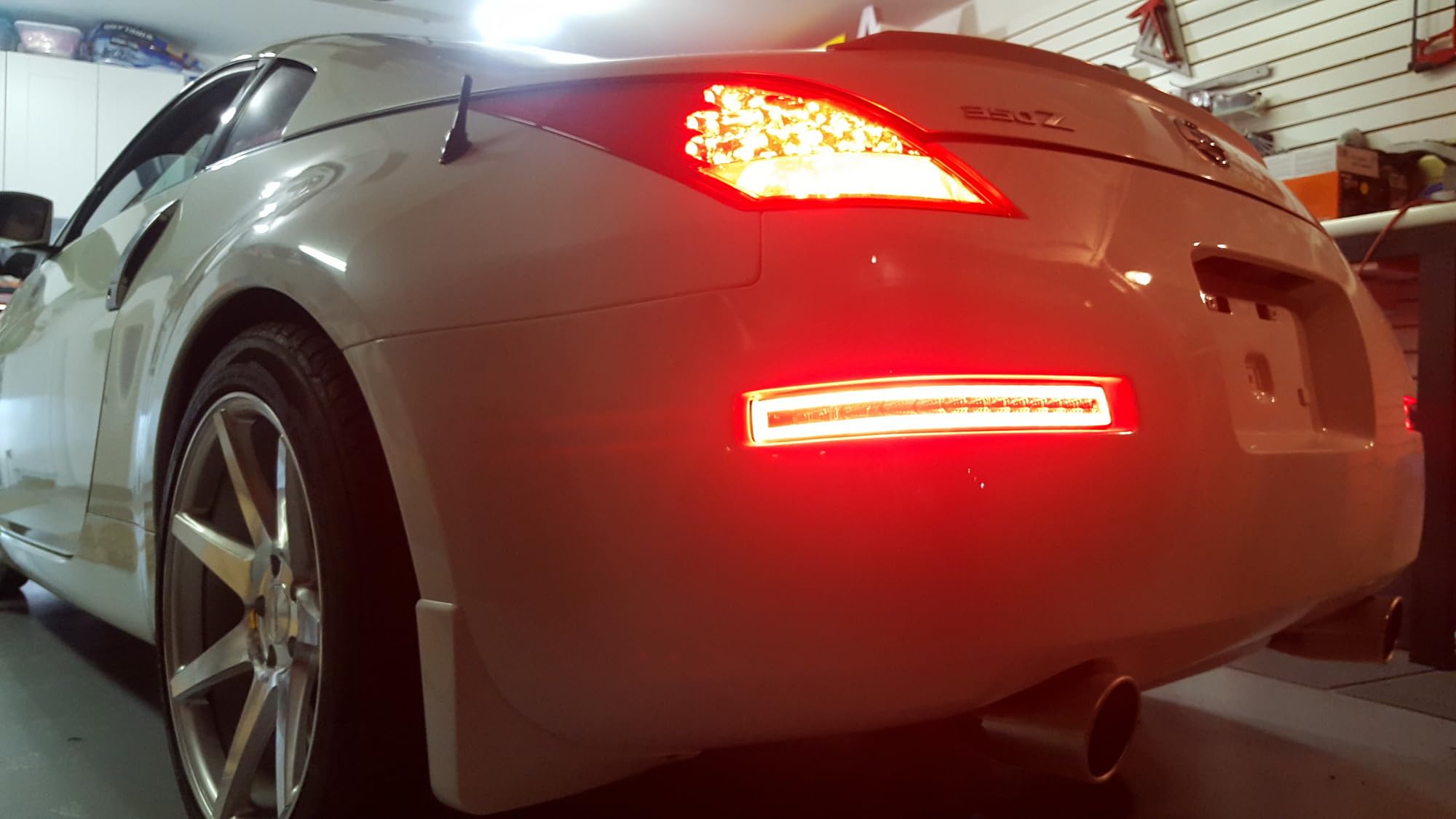 iJDMTOY Clear Lens with Dark Red Inner Full LED Lower Bumper Tail Lights for 2003-2009 Nissan 350Z - Sequential Turn Signals, Reverse & Brake Lights | Upgrade Your Car's Rear Lighting for Enhanced Safety & Style
