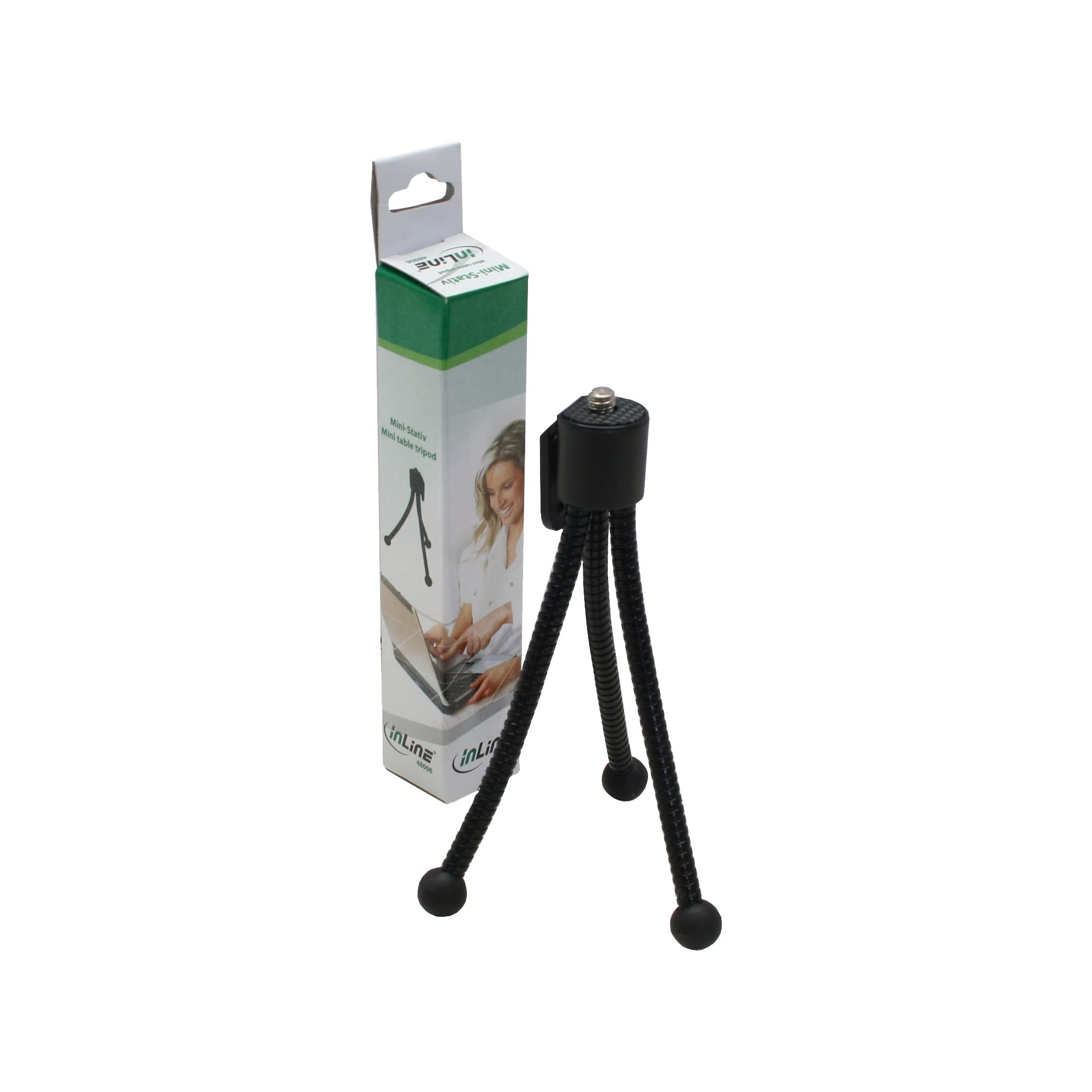 48006 Mini Tripod for Digital Cameras, Smartphones & DSLR - 12.5cm Compact Portable Stand with 360° Rotation - Perfect for Vlogging, Travel Photography & Selfies (Black)