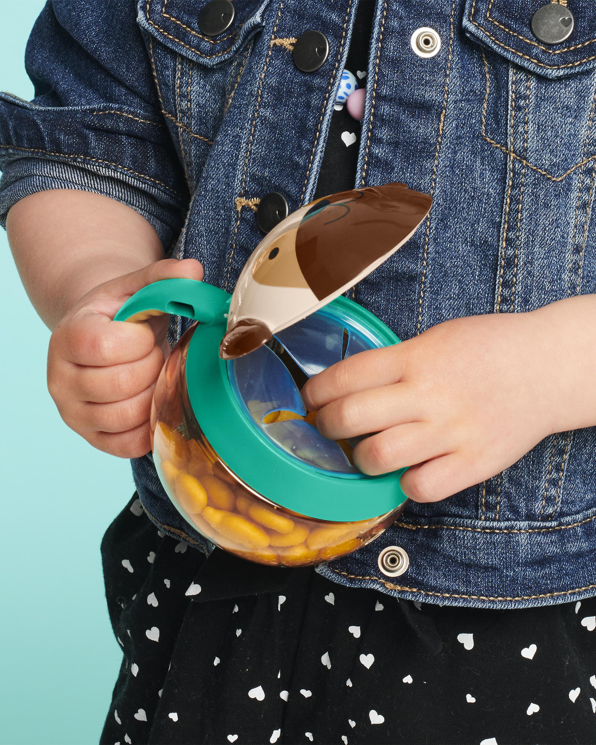 Skip Hop Zoo Snap Cup - Insulated Toddler Sippy Cup with Leak-Proof Lid & Easy-Grip Handles - Perfect for Daycare, Travel & On-the-Go Hydration