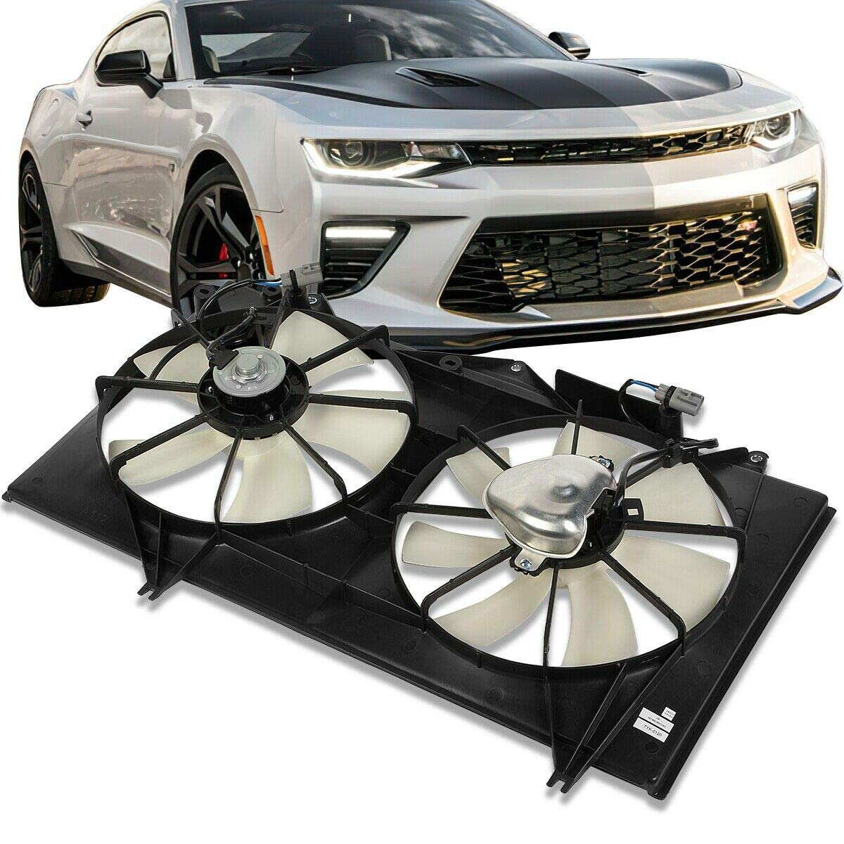 Replacement Radiator Cooling Fan TO3115122 1636103071 1636103081 163630D040 1636327040 - Compatible with Various Car Models - Durable Auto Cooling System Part for Engine Temperature Control - Perfect for Summer Driving and Heavy Traffic Conditions