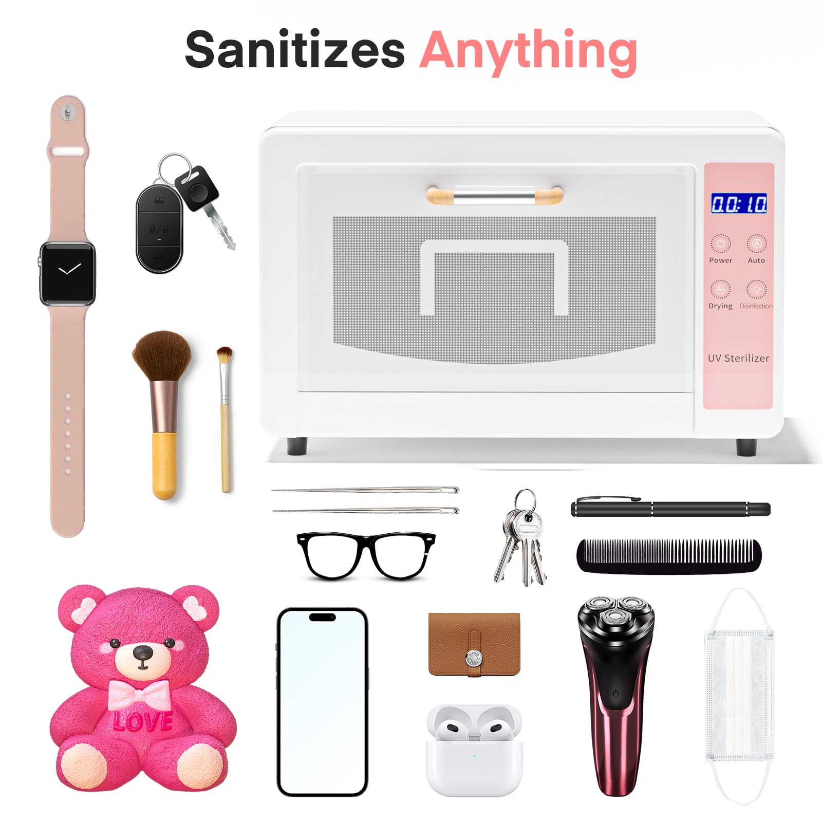 Yofuly 10L Large UV Sterilizer for Nail Tools - Multi-Functional Nail Cleaner Box & Beauty Equipment Sterilization Cabinet - Perfect for Home, Barber Shops, Salons & Spas (Great for Sanitizing Manicure/Pedicure Tools & Beauty Accessories)