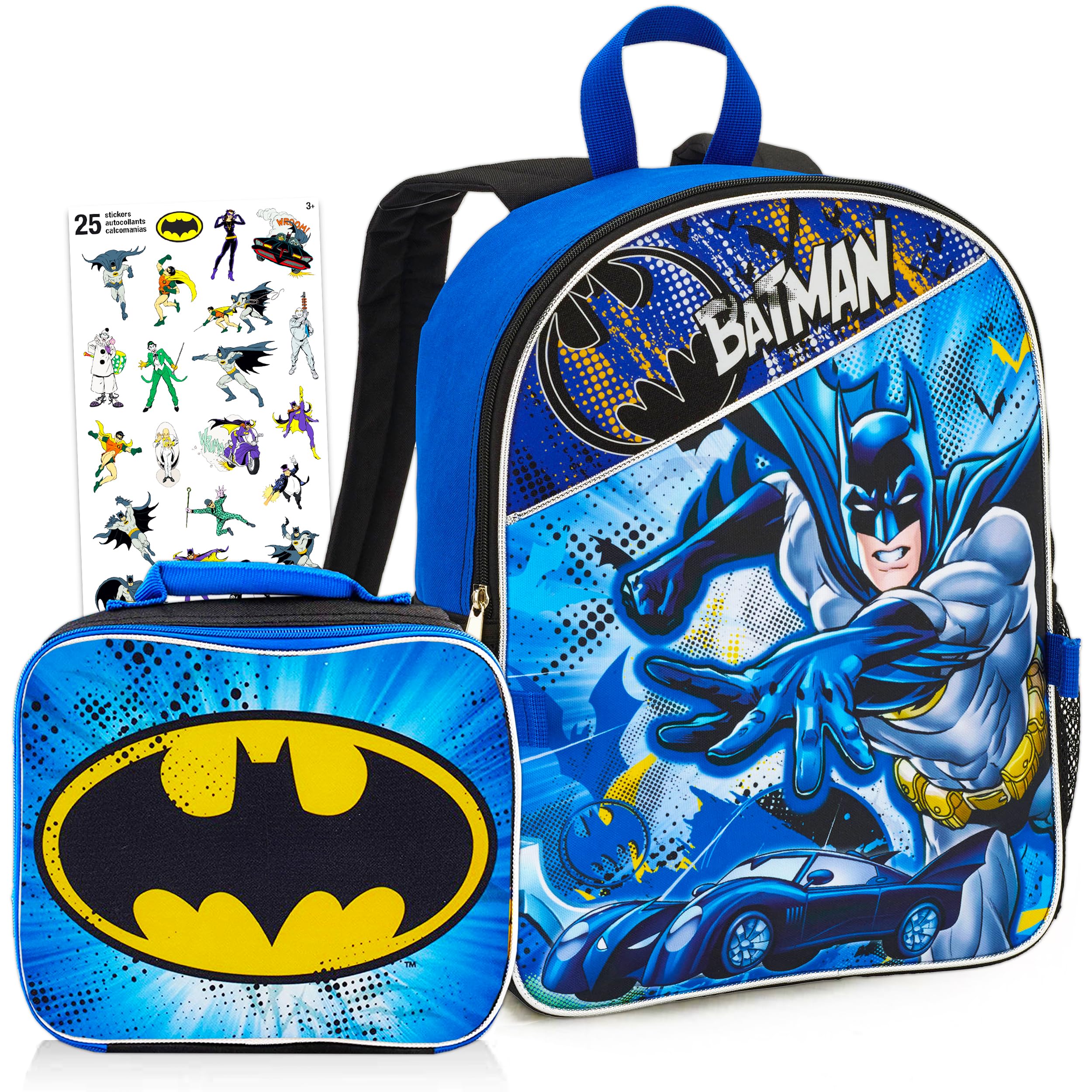 **Batman Backpack and Lunch Box Set for Boys & Kids – 16