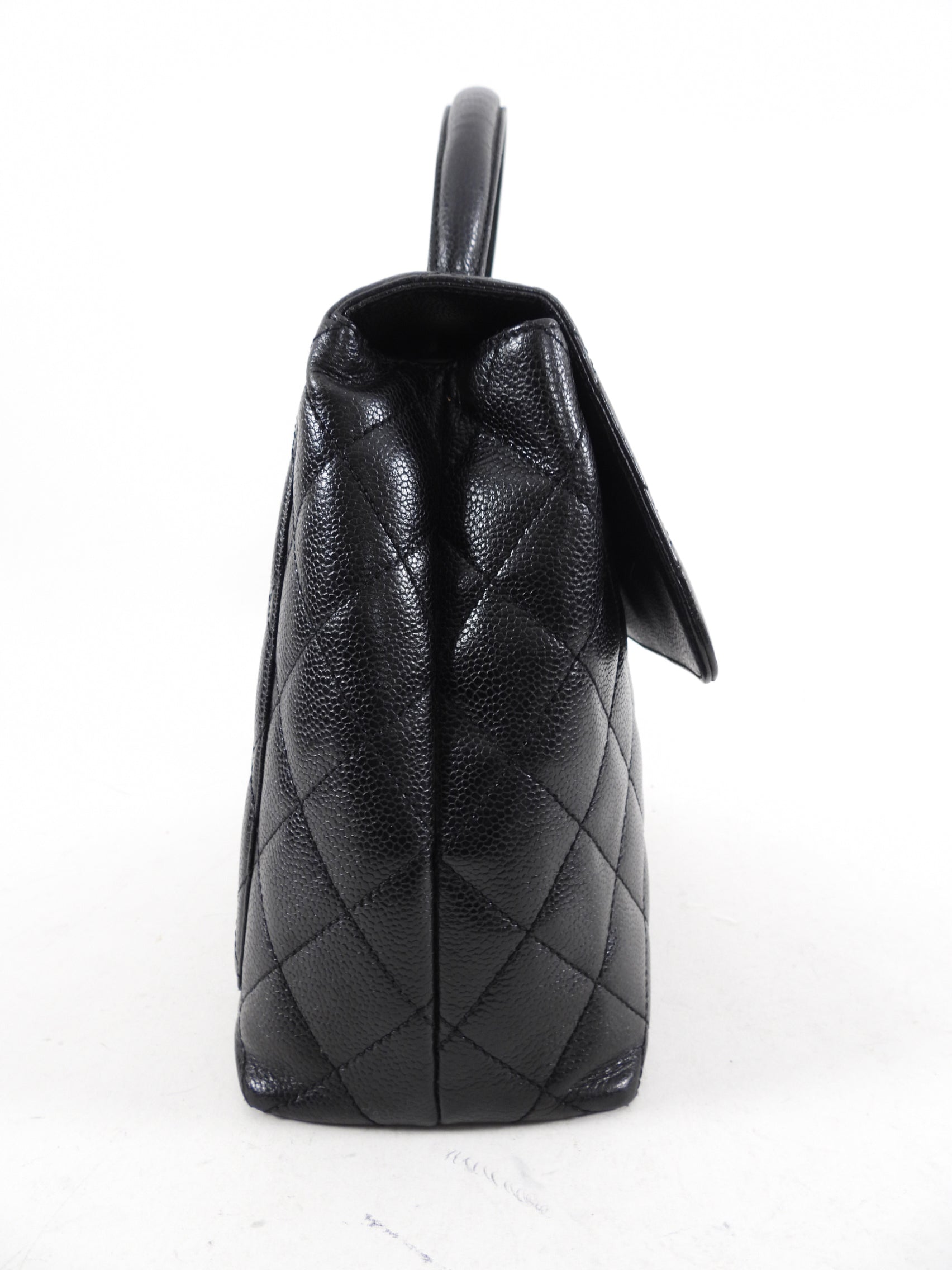 Vintage Chanel Black Caviar Kelly Top Handle Bag 2000-2002 Collection - Perfect for Luxury Fashion, Evening Events & Collector's Items