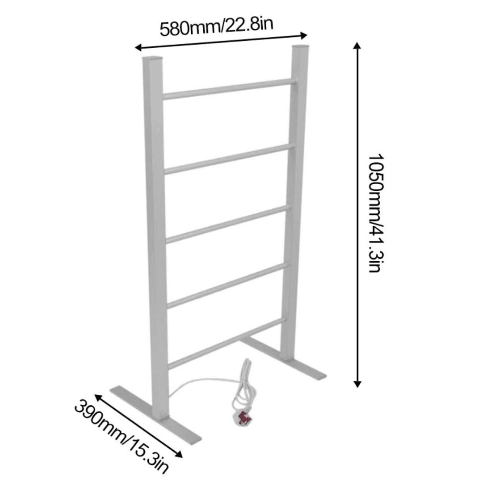 Freestanding Heated Towel Warmer Rack for Bathroom - 100W Energy Efficient Ladder Style Towel Dryer with Waterproof On/Off Switch | Perfect for Spa, Luxury Bathrooms & Cold Weather Comfort