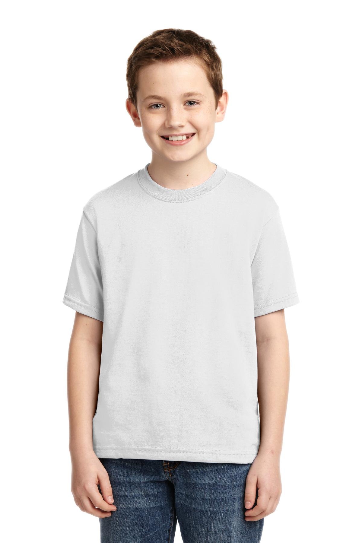 Jerzees Boys Heavyweight Blend Cotton T-Shirt - White, XL - Comfortable & Durable for School, Sports & Everyday Wear