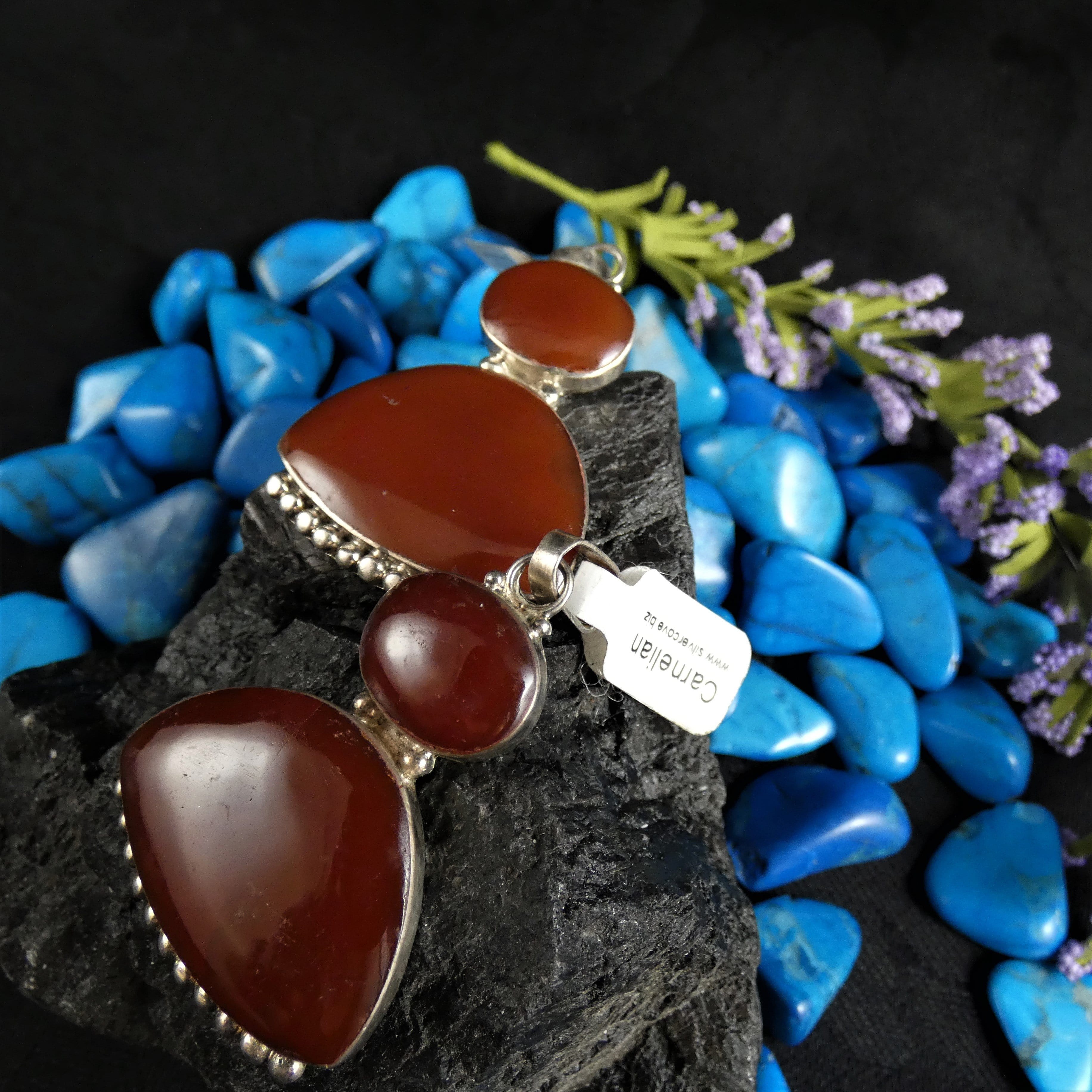 Natural Carnelian Gemstone Sterling Silver Pendant Necklace for Women - Elegant Healing Crystal Jewelry for Spiritual Protection & Positive Energy - Perfect for Meditation, Yoga & Everyday Wear