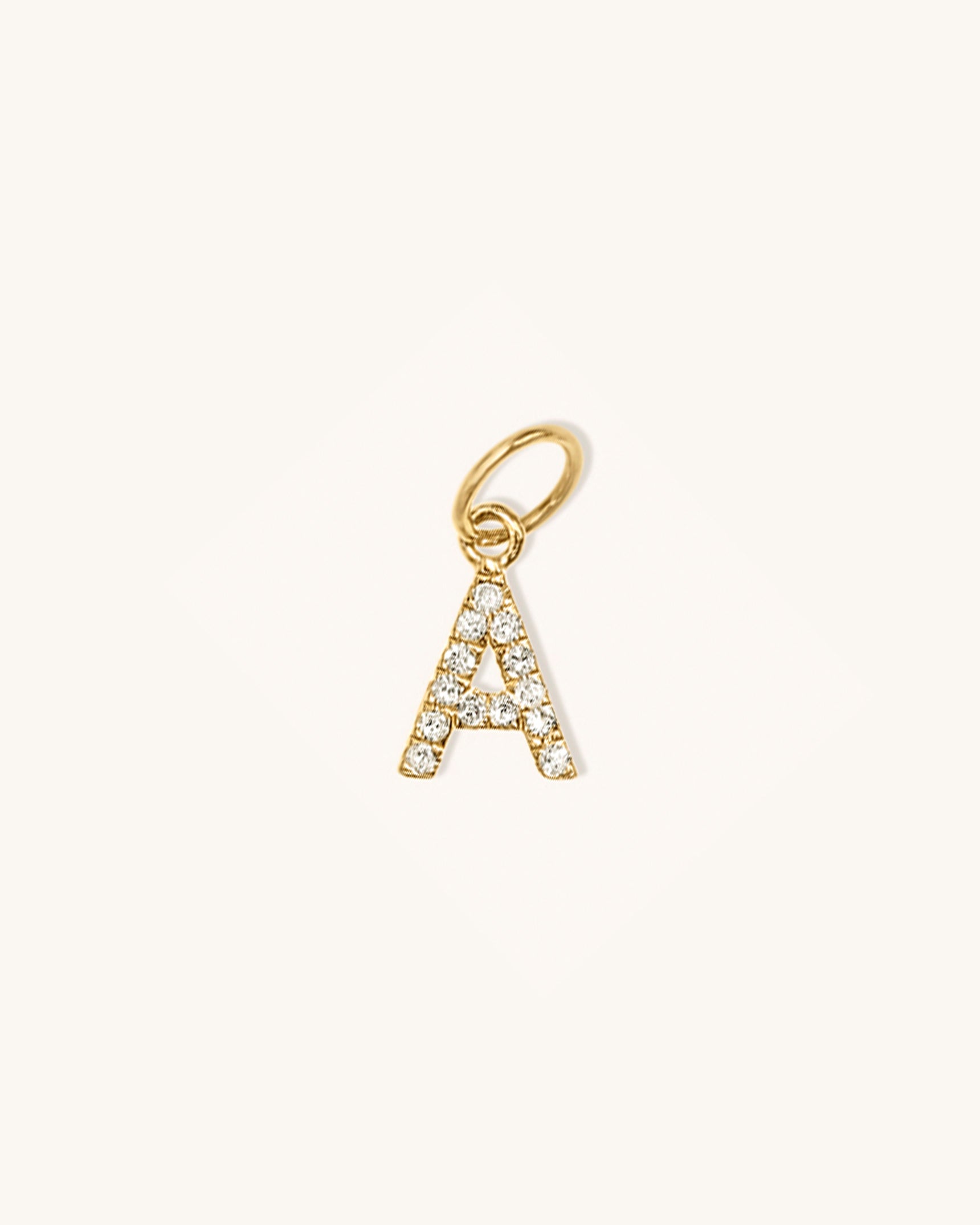 14K Gold Diamond Letter Charm Pendant Necklace for Women - Personalized Initial Jewelry Gift for Birthday, Anniversary & Valentine's Day
