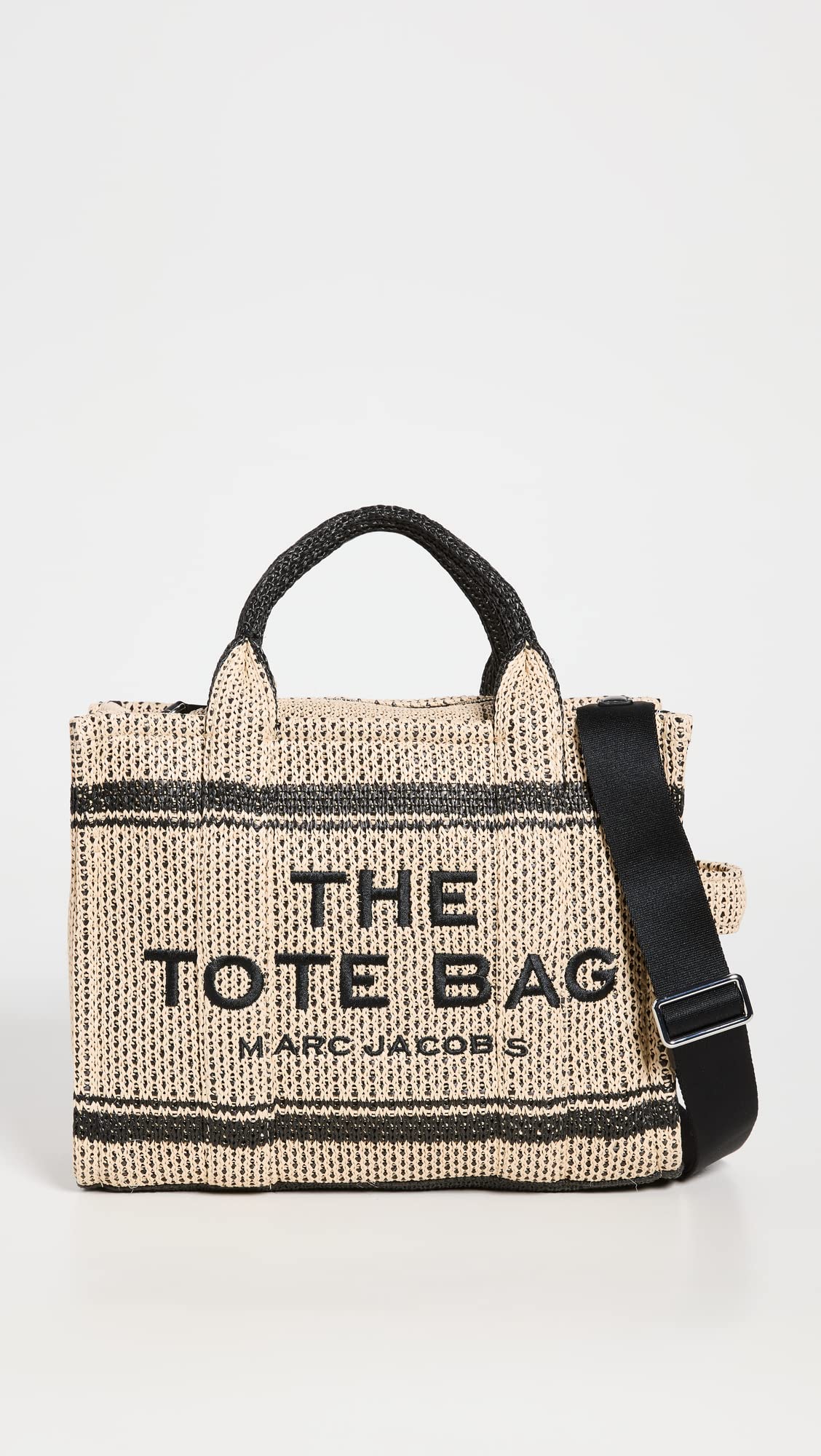 Marc Jacobs Women's The Straw Jacquard Tote Bag - Stylish Woven Beach Bag for Summer, Travel & Shopping - Perfect for Vacation, Poolside & Everyday Use