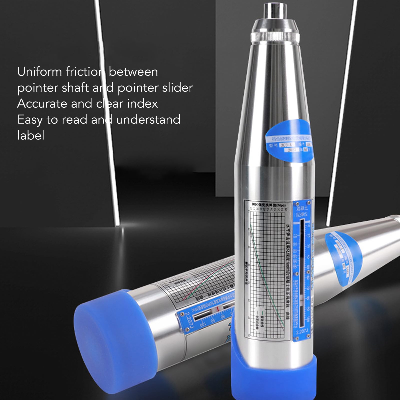 Stainless Steel Concrete Hammer Tester - Professional Resiliometer with Storage Case for Building Walls, Roads & Construction Projects | Perfect for Quality Control, Material Testing & Structural Assessment