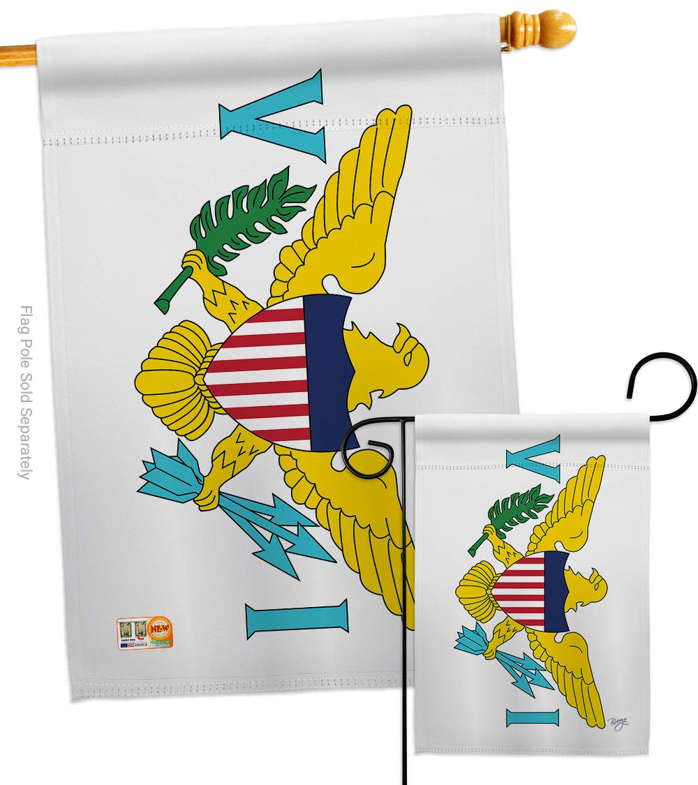USA-Made US Virgin Islands Garden House Flags Set - 28x40 Inch Decorative Yard Banner for International & Regional Pride - Perfect for Home, Garden, and Patriotic Displays