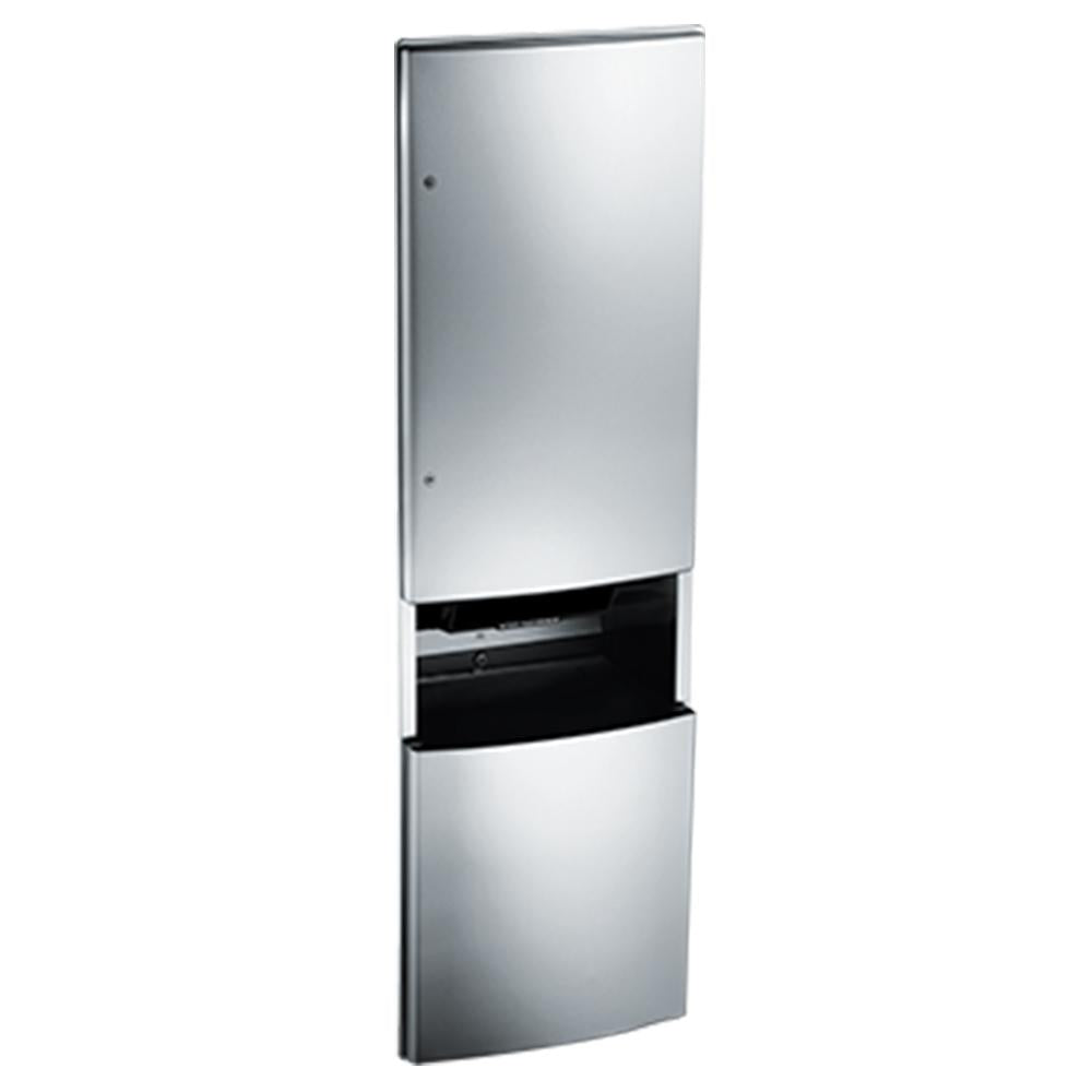 ASI 2046921AC Roval Automatic Roll Paper Towel Dispenser with Built-in Waste Receptacle - Recessed Satin Finish | Ideal for Restaurants, Offices & Public Restrooms
