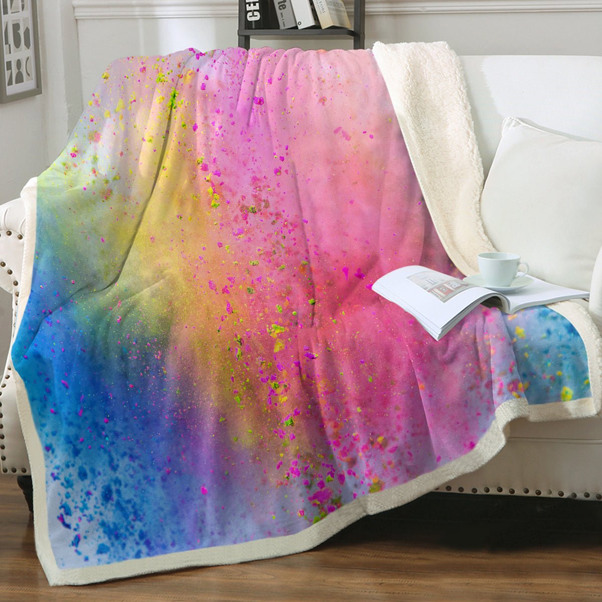 Over the Rainbow Soft Sherpa Blanket - Ultra Cozy Flannel Fleece Throw for Bed, Couch & Travel - Warm Winter Blanket for Adults & Kids