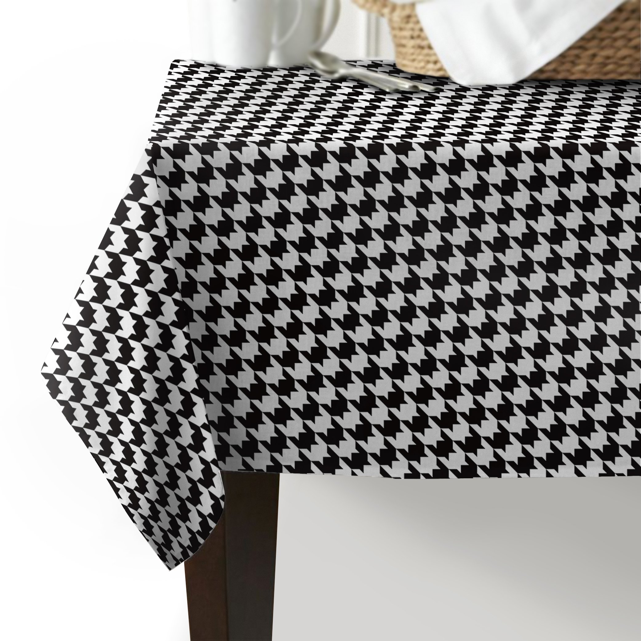 Edwiinsa 60x120 Inch Cotton Linen Tablecloth - Thousand Bird Pattern Washable Table Cover for Dining Room, Kitchen, Party & Picnic - Elegant Home Decor & Holiday Dinner Table Setting