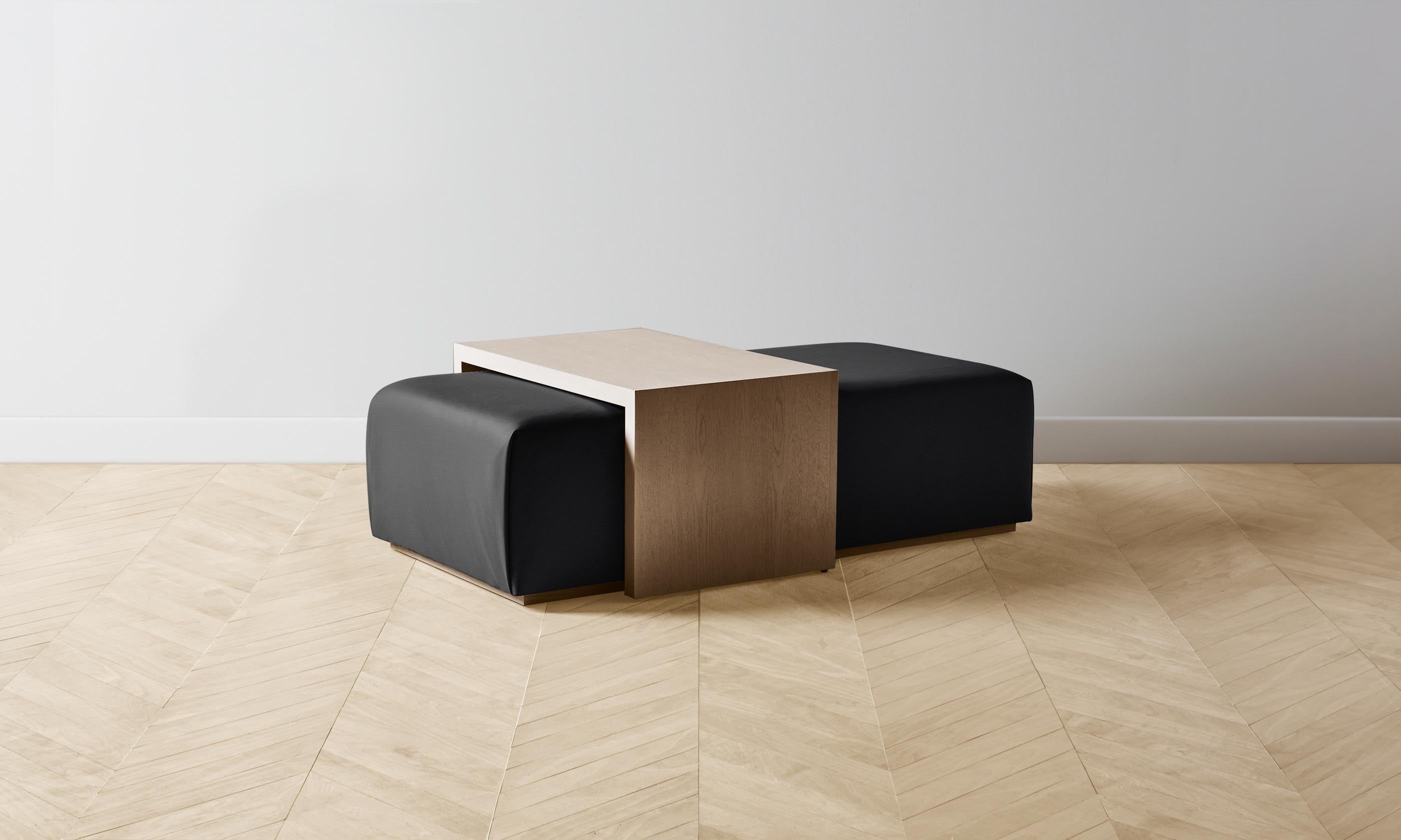 The Bowery Ottoman - Premium Pebbled Leather Storage Bench in Ink Black | Stylish Living Room, Bedroom & Entryway Seating with Hidden Storage