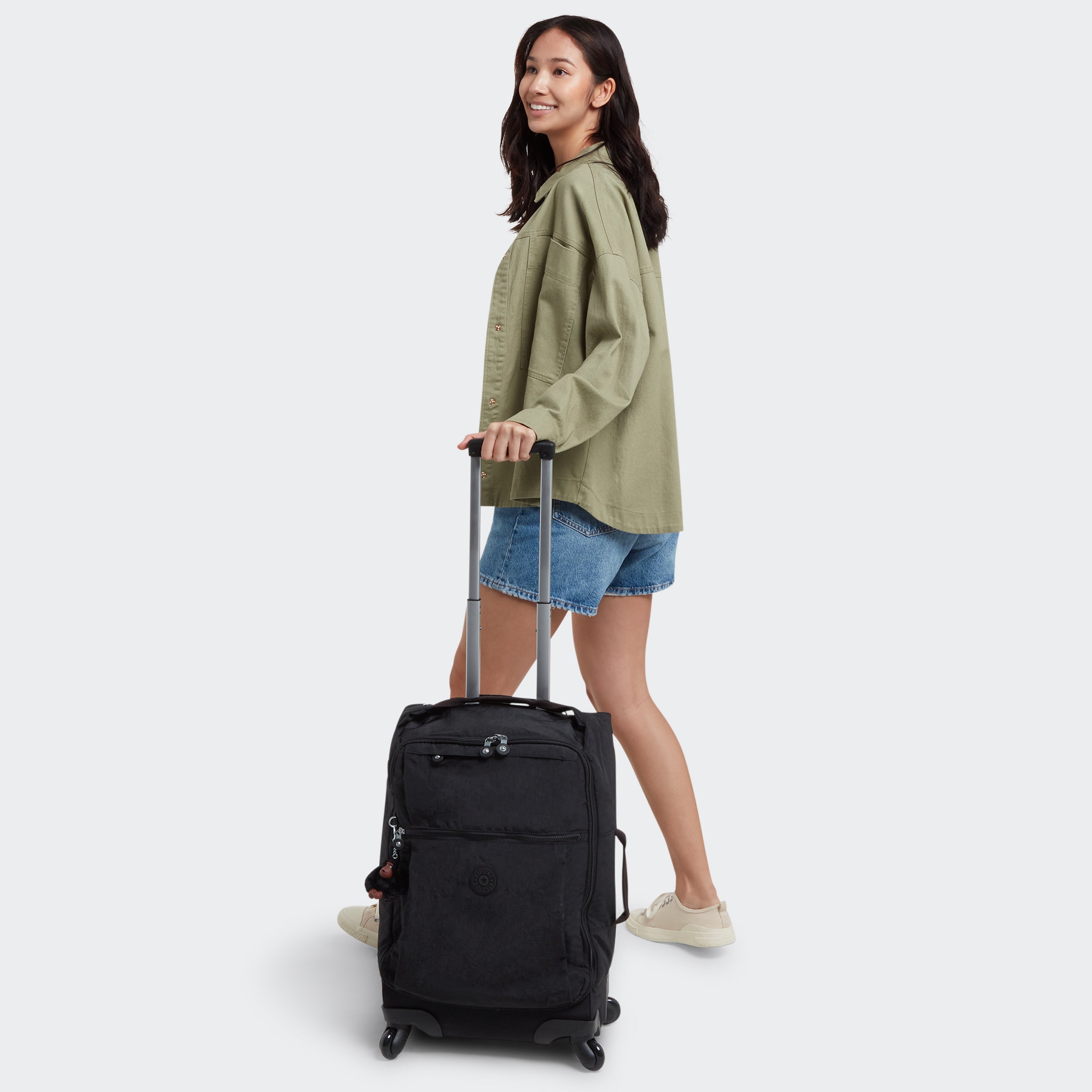 Kipling Darcey Small Carry On Rolling Luggage - Lightweight Expandable Suitcase with Spinner Wheels, Black Tonal | Perfect for Business Travel & Weekend Getaways